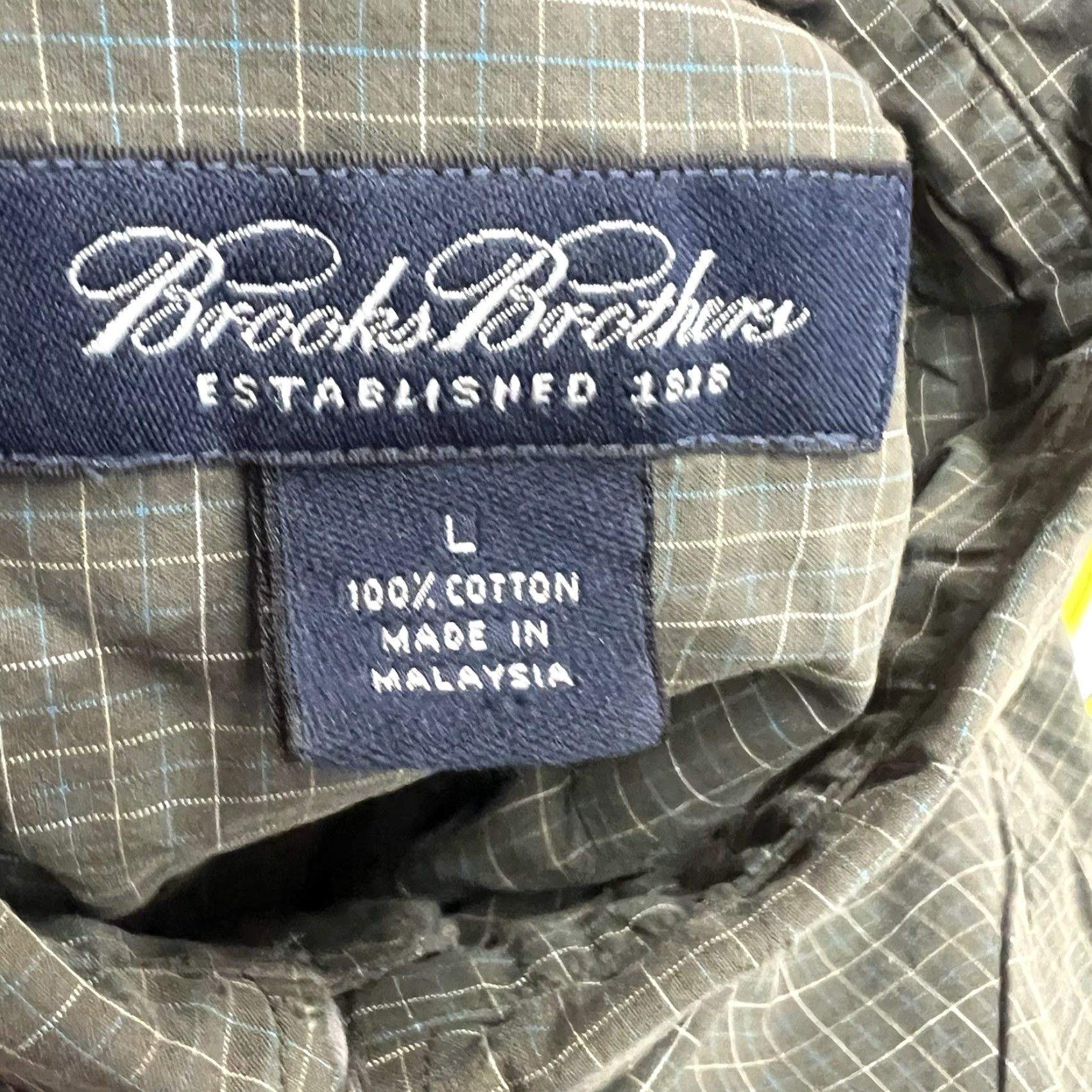 Brooks Brothers VINTAGE Brooks Brothers Checked Short Sleeve Button-Down Shirt Men Large Green Cotton Casual Summer 90s Mens Size US L / EU 52-54 / 3 - 7 Thumbnail