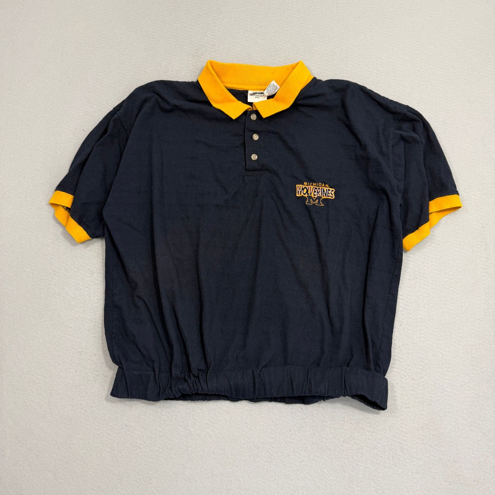 Vintage Vintage Michigan Wolverines Polo Shirt 2XL Blue Yellow 90s Size US XXL / EU 58 / 5 - 2 Thumbnail