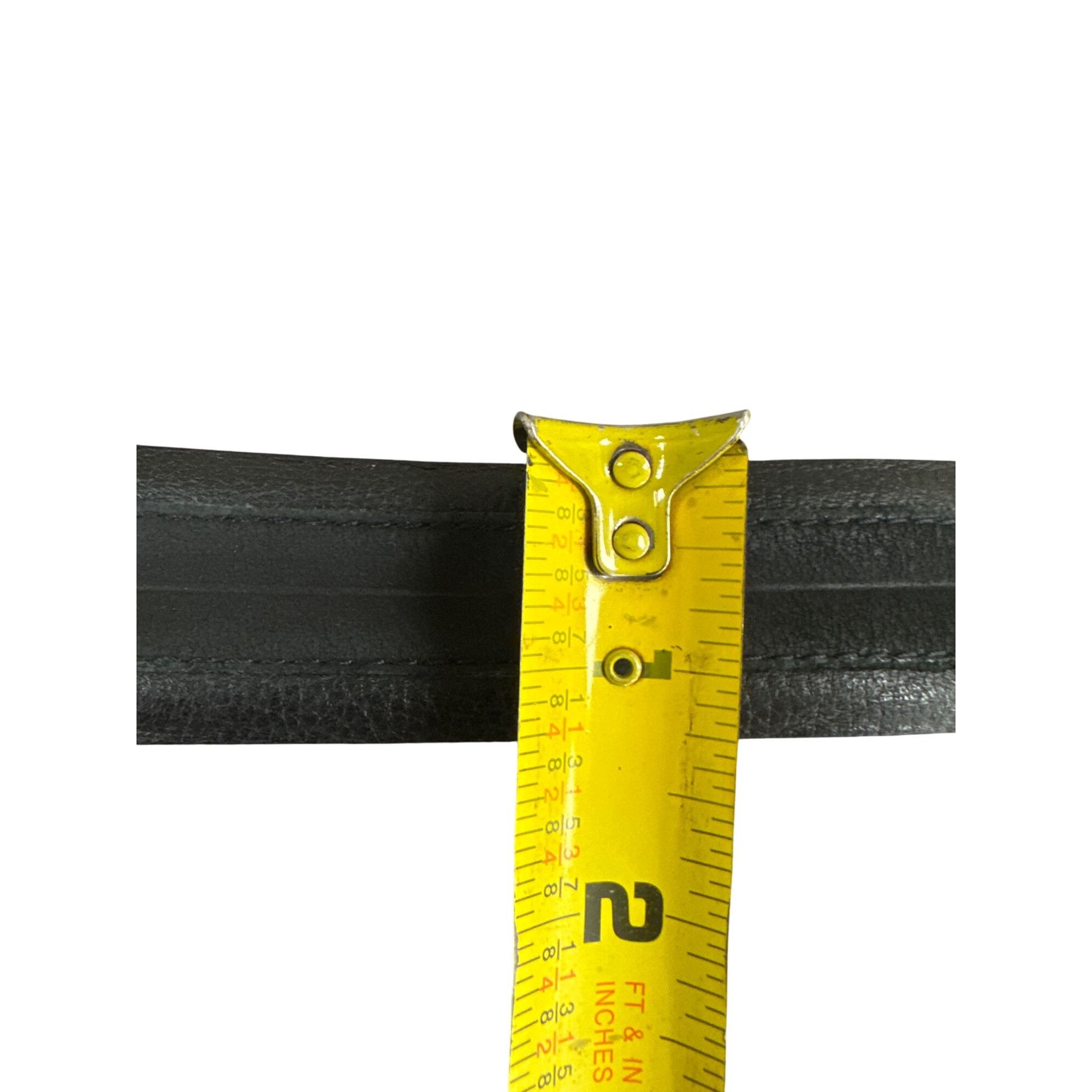 Designer Kolte Italian Made Mens Black Leather Belt W/Solid Brass Buc Size 38 - 8 Thumbnail