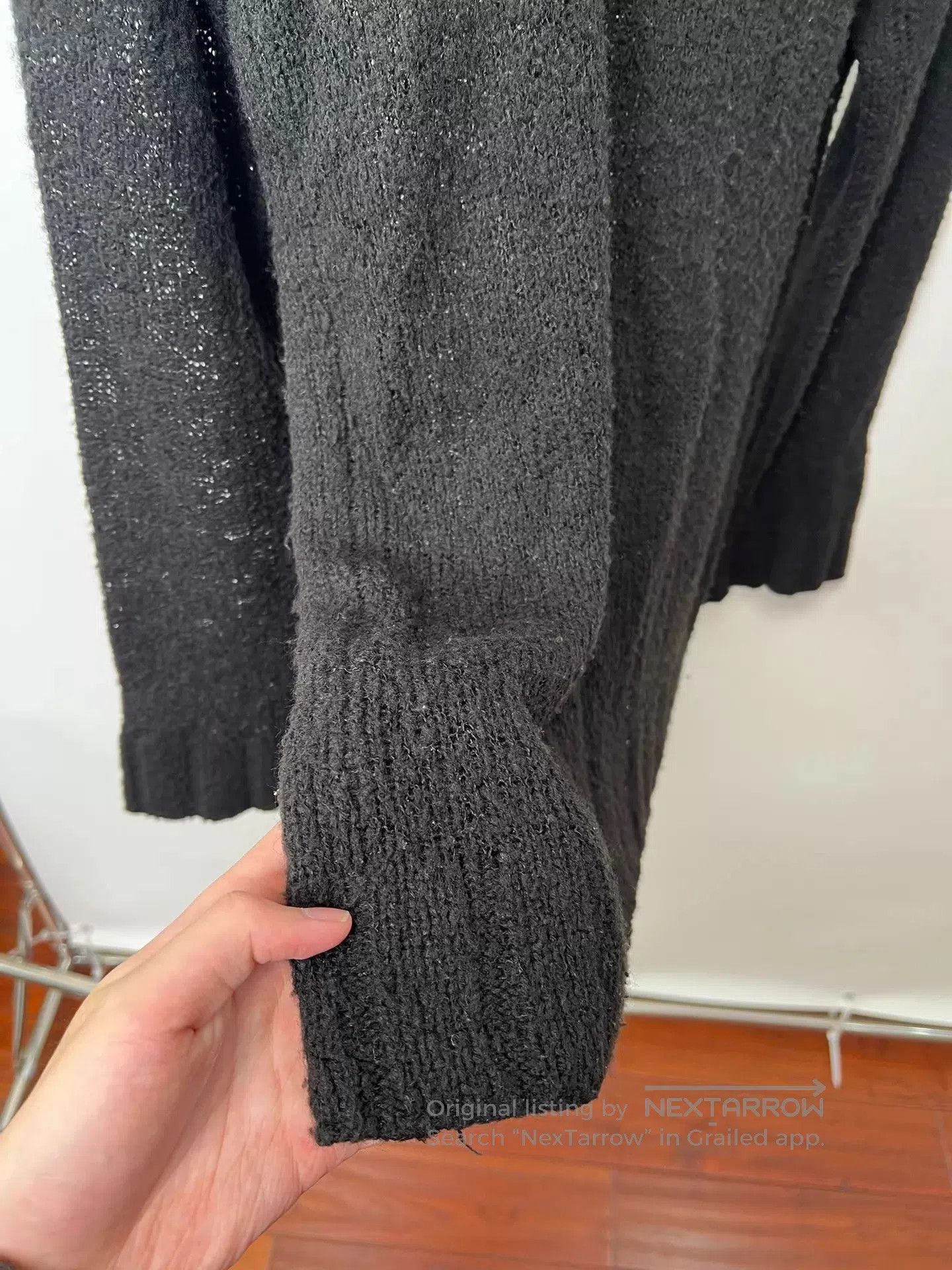 Dries Van Noten Black V-Neck Long Sleeve Knit Sweater. Size US L / EU 52-54 / 3 - 5 Thumbnail