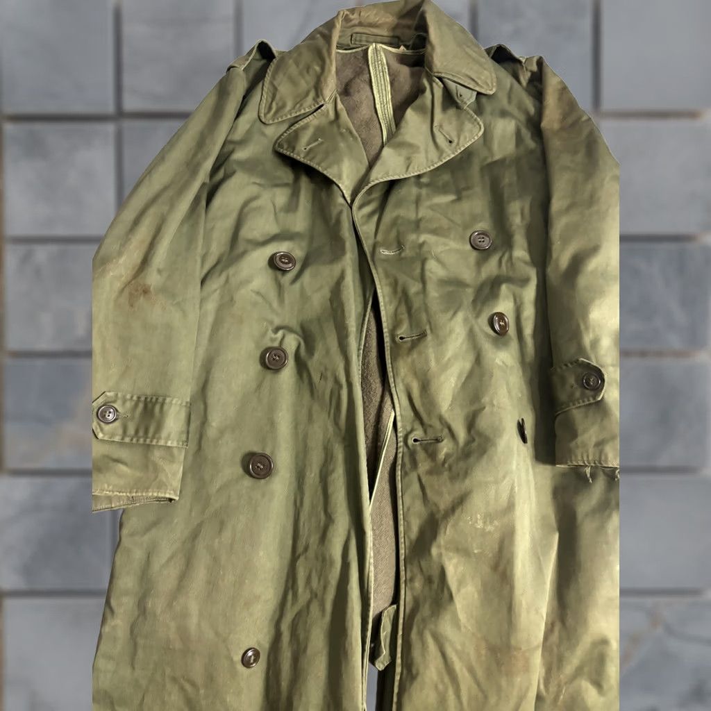 Vintage VINTAGE 1950s US Army Man's Cotton OG 107 Overcoat Trench Coat-Small Shirt? Size US S / EU 44-46 / 1 - 1 Thumbnail