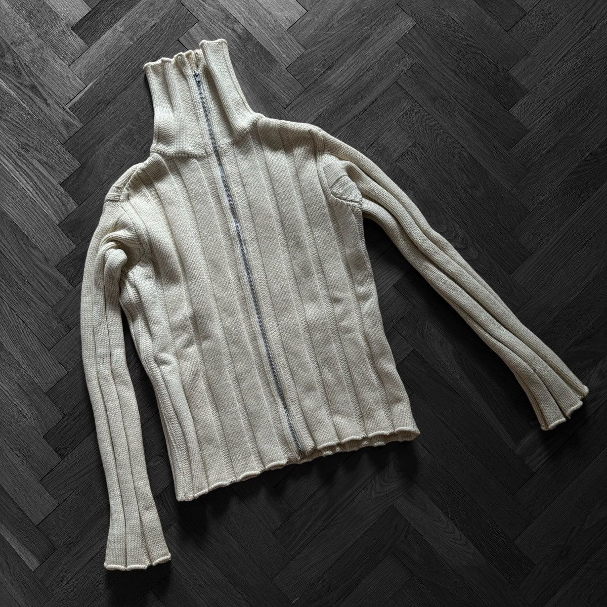 Image of Vintage Helmut Lang Sweater in Beige White, Men's (Size Small)