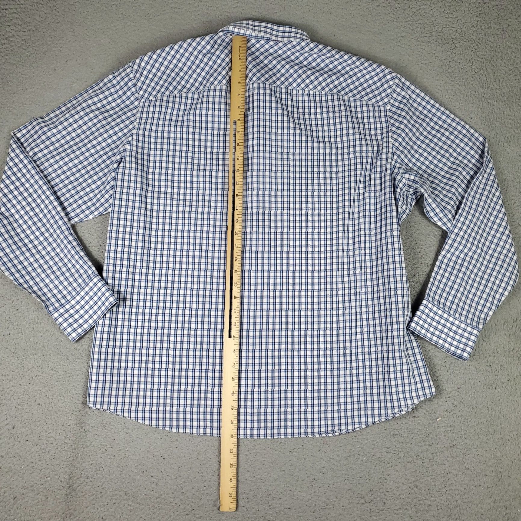 UNTUCKit UNTUCKit Shirt Mens 3XL Blue White Plaid Button Up Long Sleeve Shirt Size US XXL / EU 58 / 5 - 3 Thumbnail