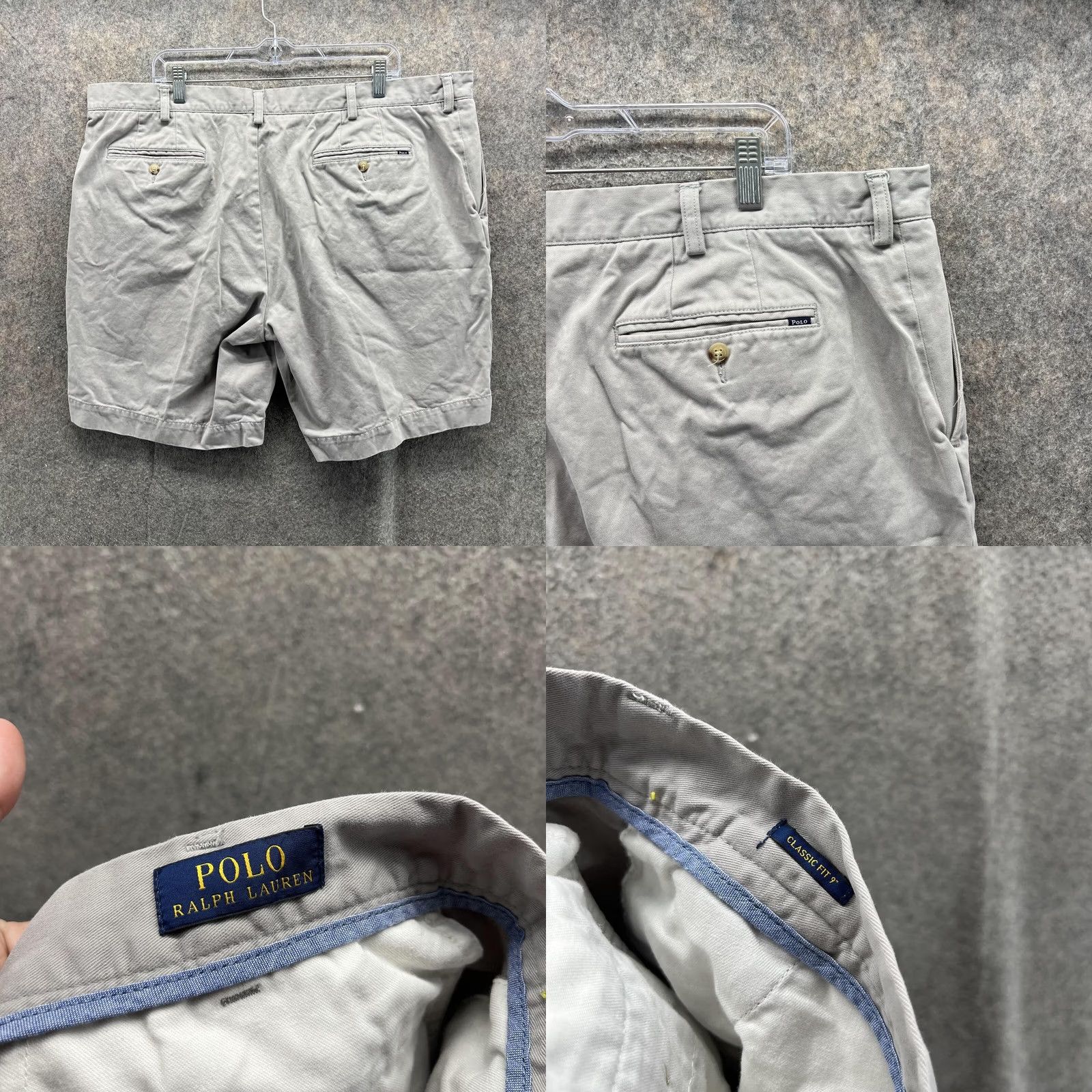Polo Ralph Lauren Polo Ralph Lauren Shorts Men 42 Adult Gray Chino Flat Front Classic Casual Pony Shirt/Shorts Size US XL / EU 56 / 4 - 8 Thumbnail