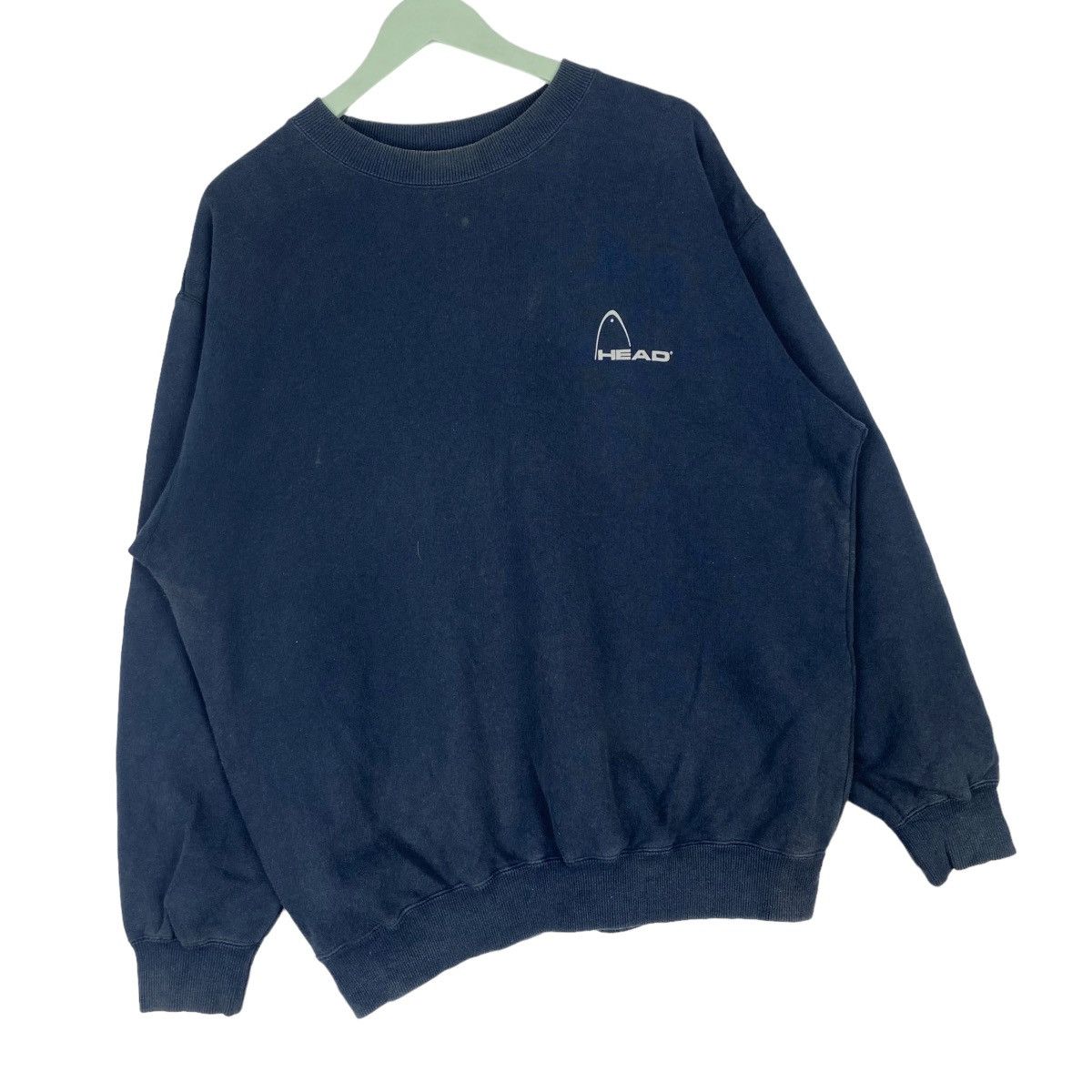Designer × Vintage Head Big Logo Sweatshirt Navy Crewneck Pullover Jumper Size US L / EU 52-54 / 3 - 5 Thumbnail