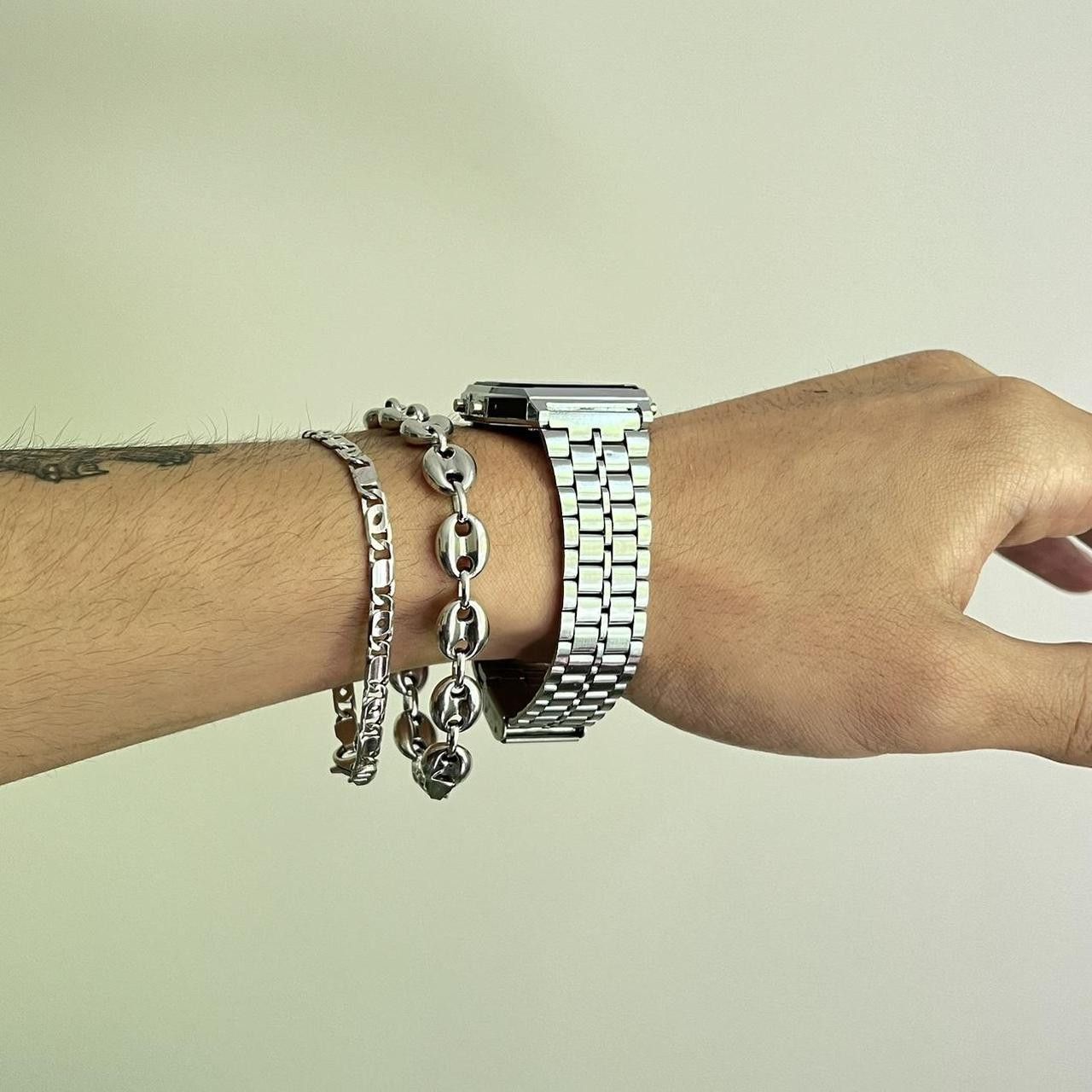 Jewelry × Vintage y2k 2000s vintage style stainless steel silver digital watch Size ONE SIZE - 8 Thumbnail