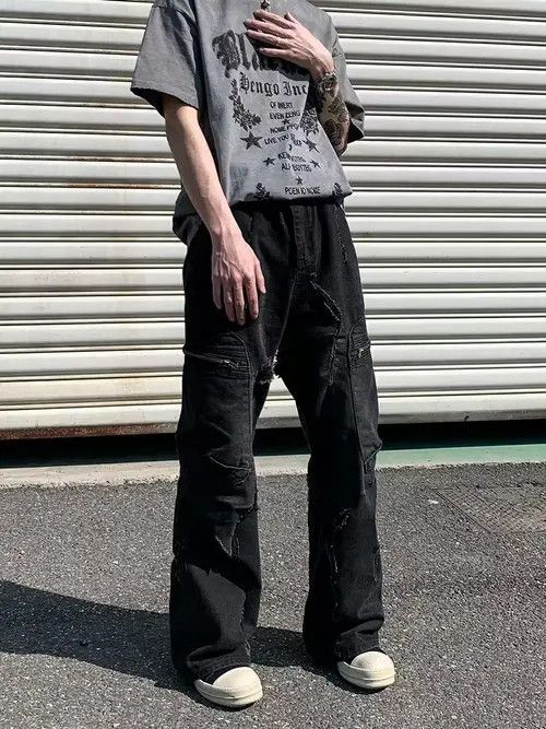MBX faded damaged ripped flared cargo pants Size US 32 / EU 48 - 4 Thumbnail