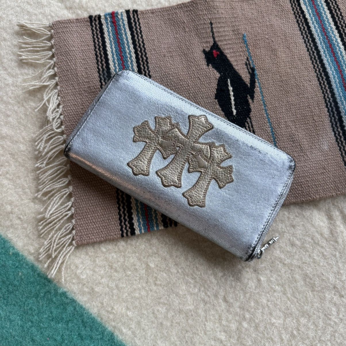 Chrome Hearts Chrome Hearts Joey Scroll Logo Zip Wallet