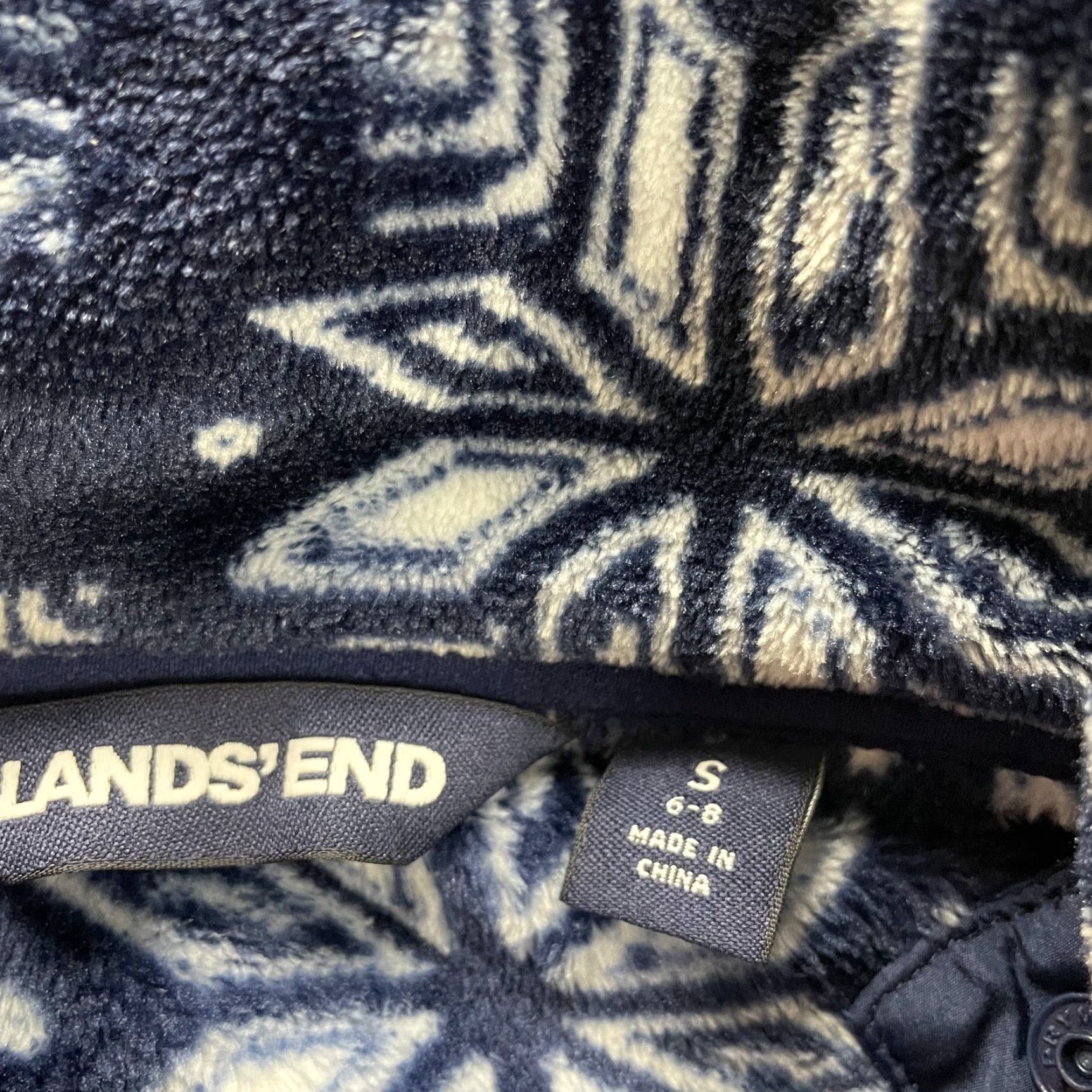 Lands' End Lands' End Fleece Jacket Womens Small Navy Blue Holiday 1/4 Snap Pocket Outdoor Jacket Adult Womens Regular Size S / US 4 / IT 40 - 6 Thumbnail