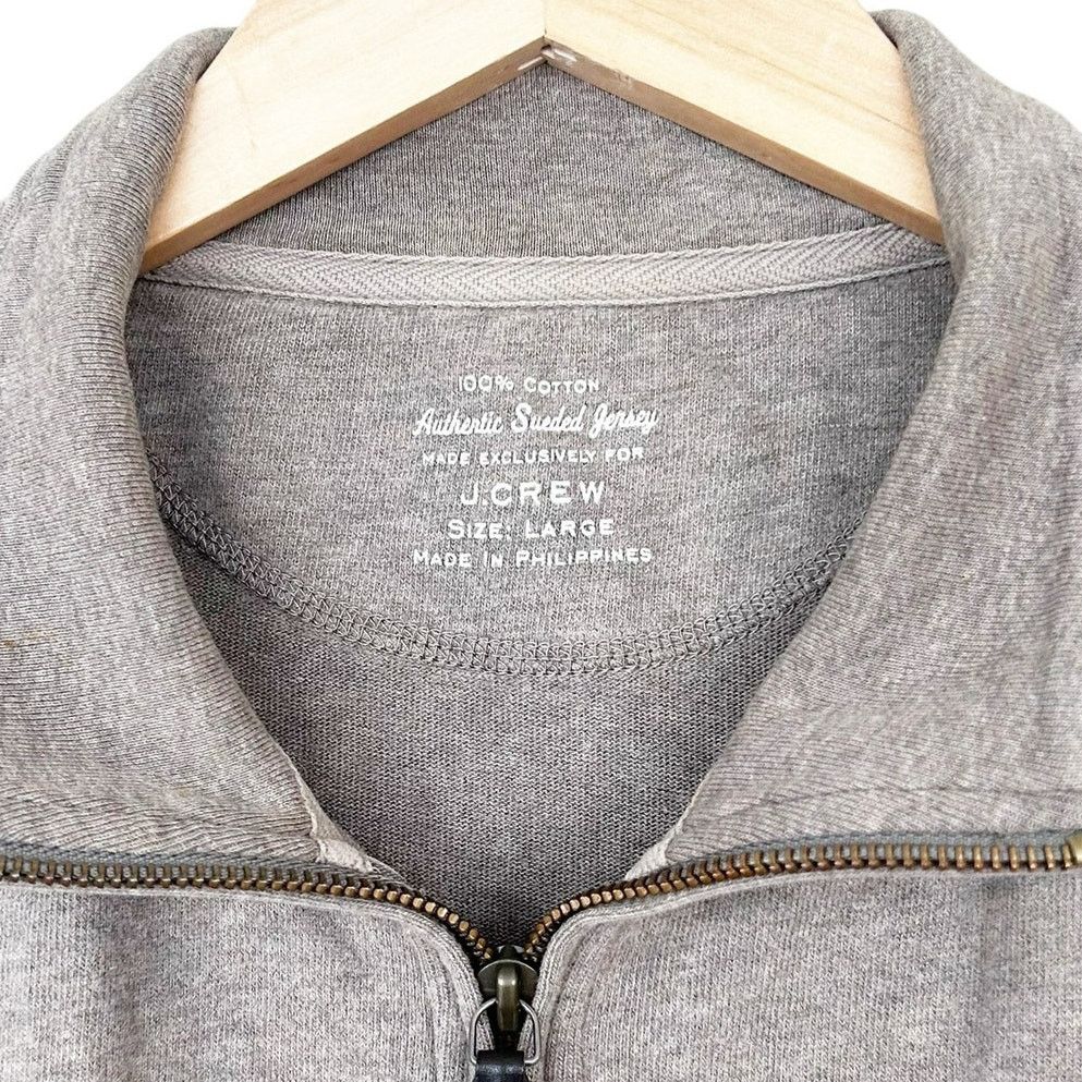 J.Crew J. Crew Gray Quarter Zip Sweater Sz L Size US L / EU 52-54 / 3 - 2 Thumbnail