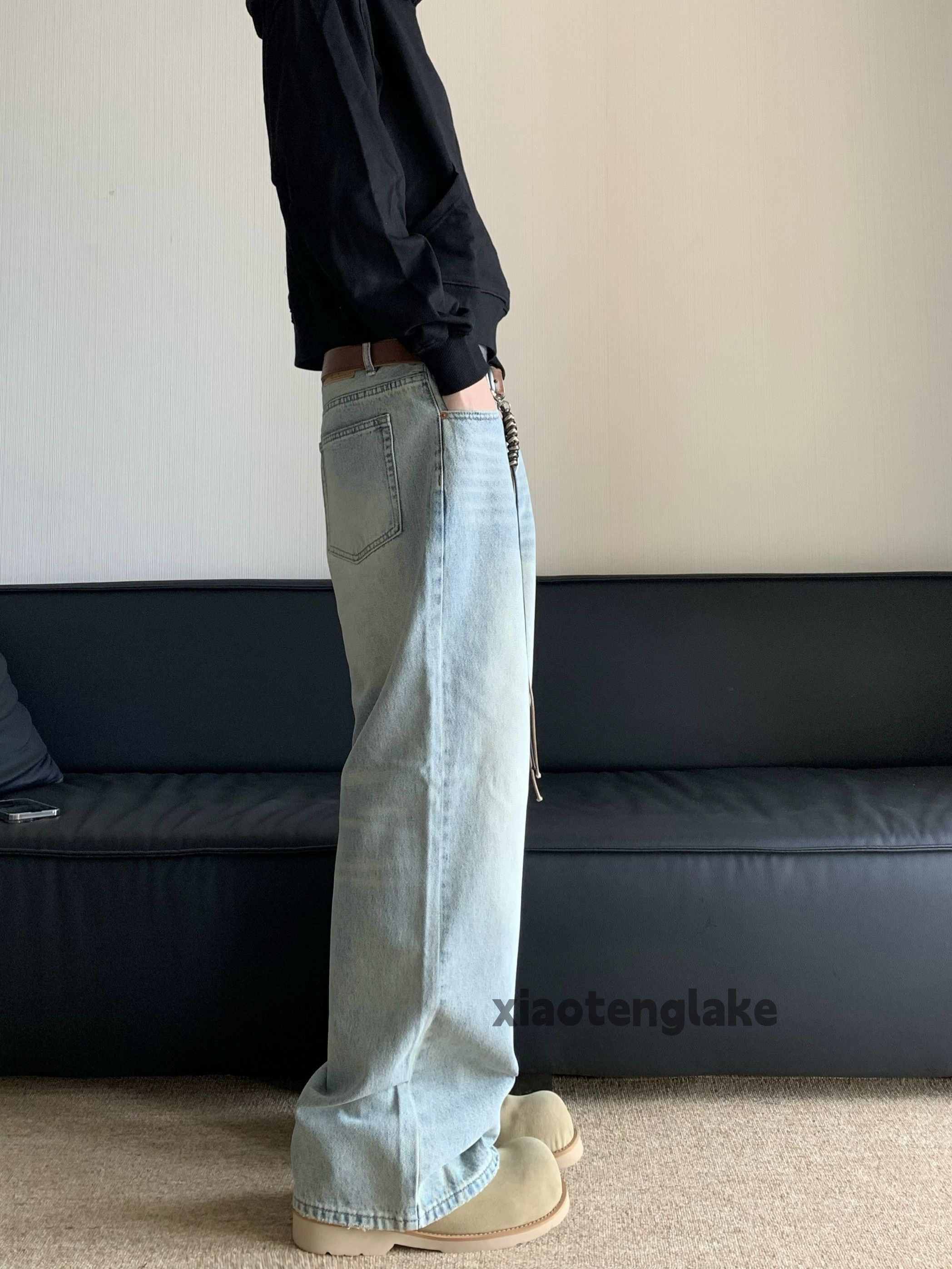 Jean × Vintage washed faded cleanfit skate hiphop loose baggy jeans Size US 30 / EU 46 - 4 Thumbnail