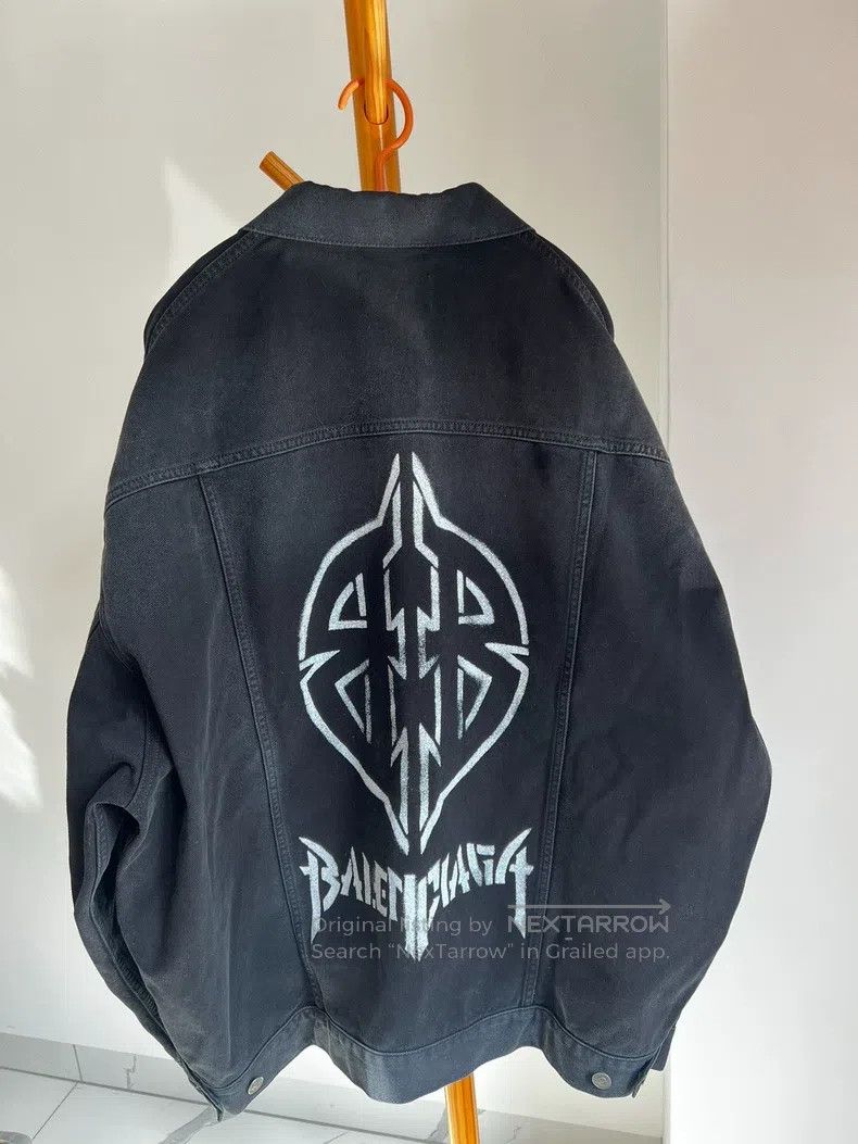 Balenciaga Balenciaga Black Denim Bleach Washed Jacket Size US M / EU 48-50 / 2 - 2 Thumbnail