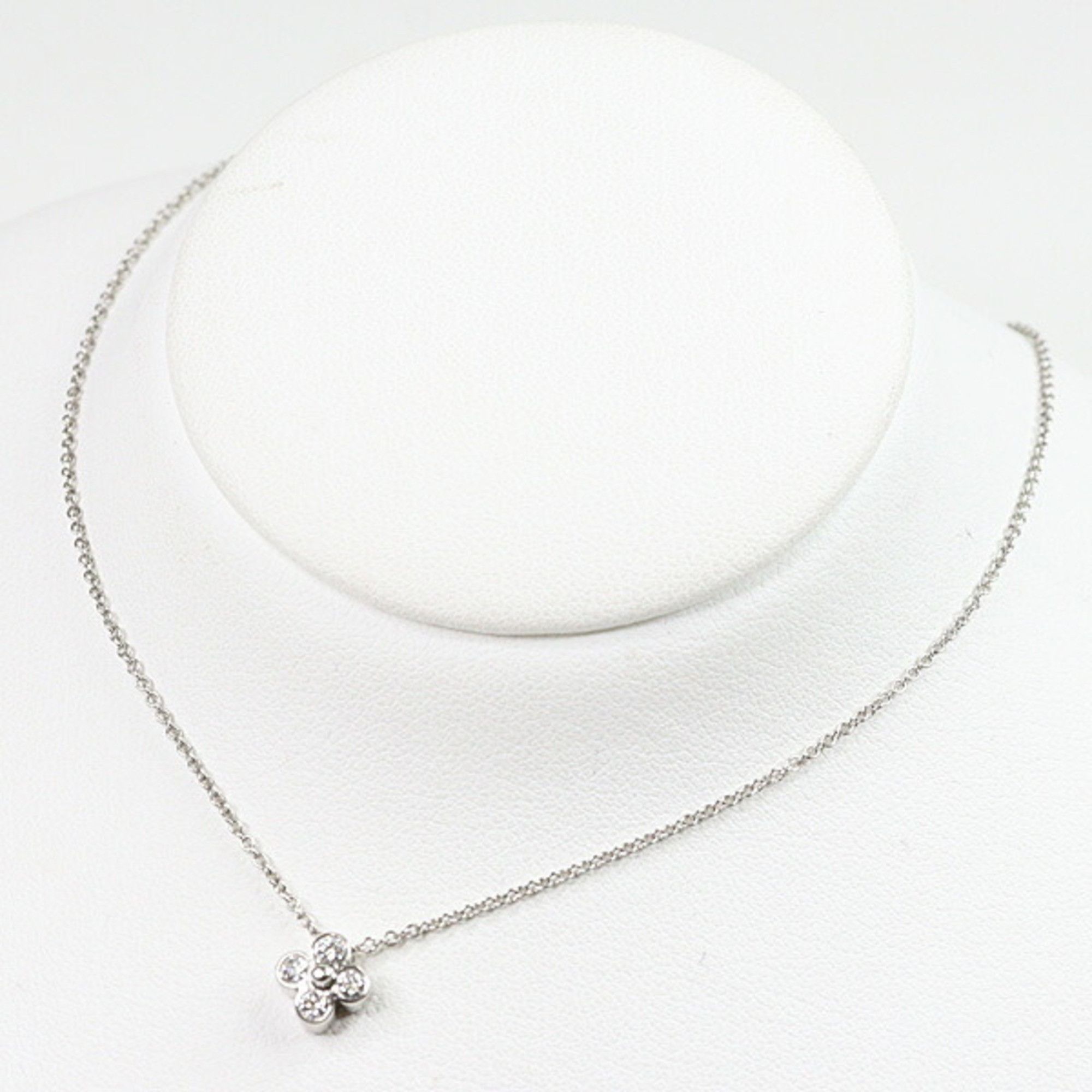 Tiffany & Co. Tiffany Bezel Set Diamond Flower Pendant Platinum PT950 41cm Necklace Size ONE SIZE - 1 Thumbnail