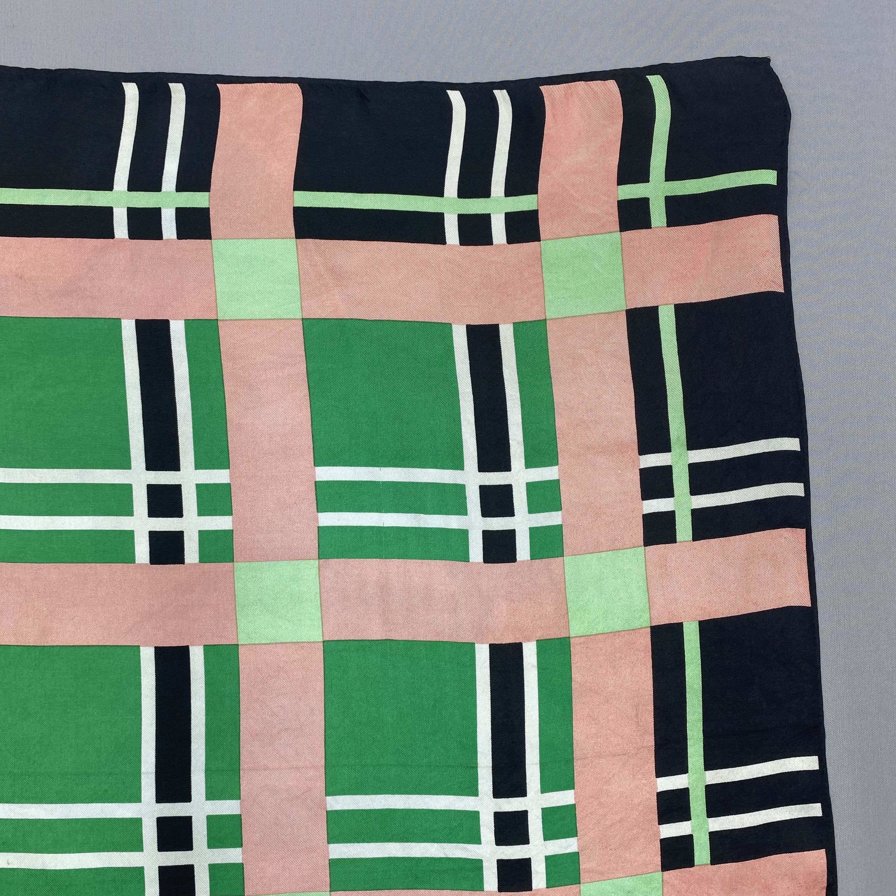 Japanese Brand Vintage Plaid SILK Scarf Twill Stole Wraps Scarves Size ONE SIZE - 6 Thumbnail
