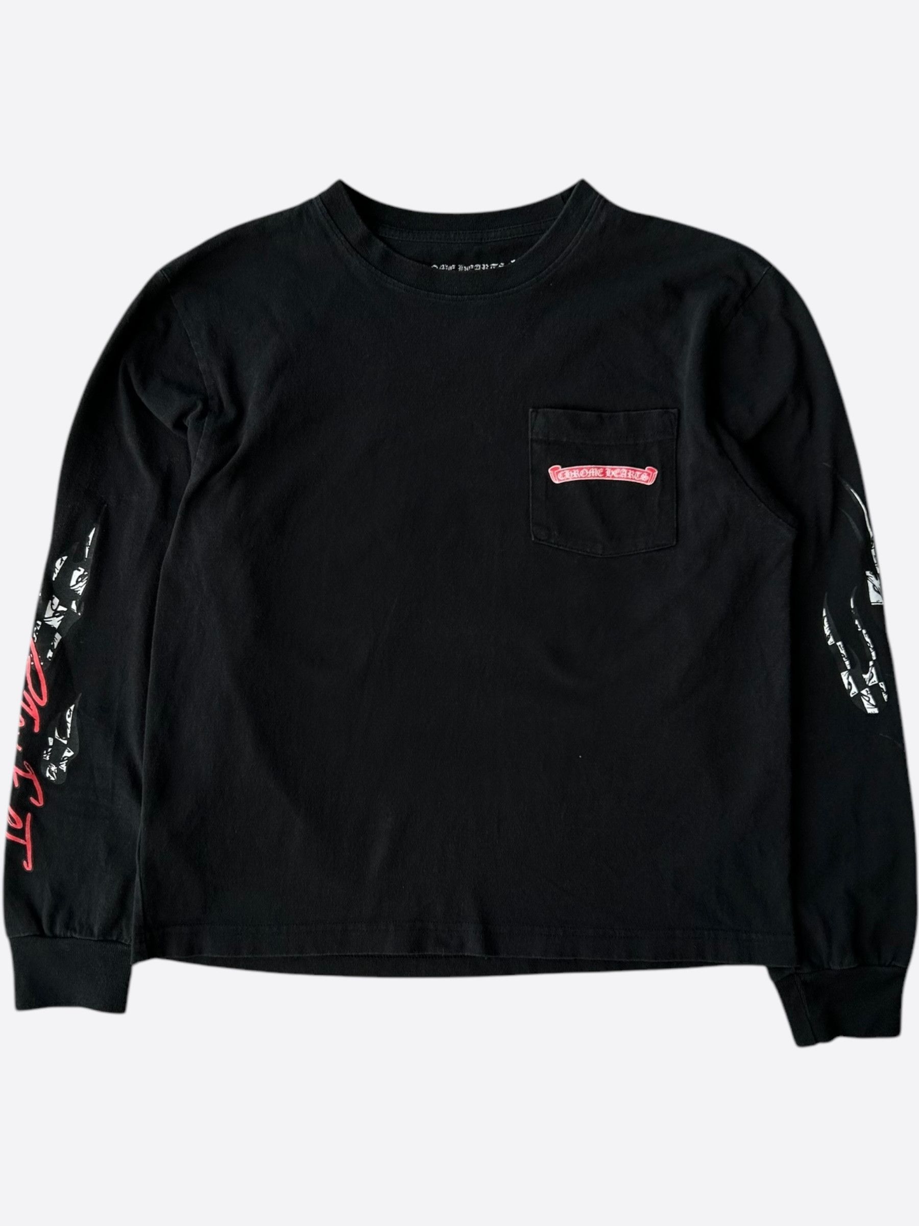 Chrome Hearts 1988 Neck Logo Long Sleeve Tee Shirt Black