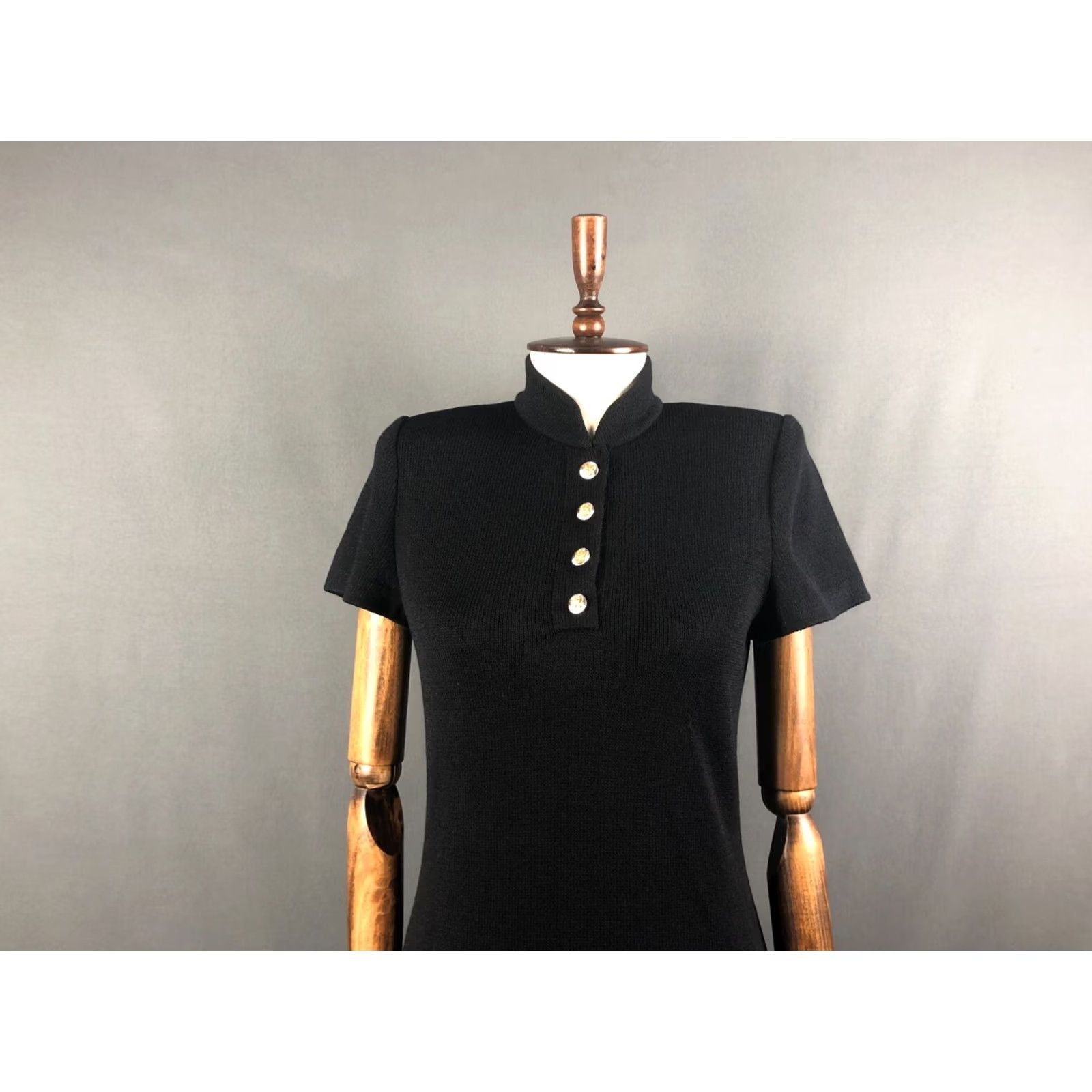 St. John St. John Dress Women Size 4 Black Cotton Blend Jersey Cap Sleeve Knee Length Sheath Casual VINTAGE No Brand St. John Collection by Marie Gray Size S / US 4 / IT 40 - 5 Thumbnail