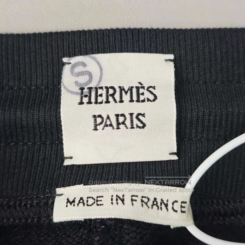 Hermes Hermes Light Black Full Rope Pattern Drawstring Pants Size 37" - 5 Thumbnail