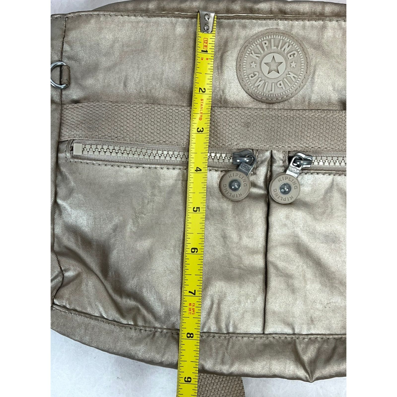 Vintage VINTAGE Kipling Crossbody Bag Purse - Women, Metallic Silver/Gold, 12” x 8”, Zipper Pockets, Nylon, GUC Sports/Day Bag Womens Size ONE SIZE - 7 Thumbnail
