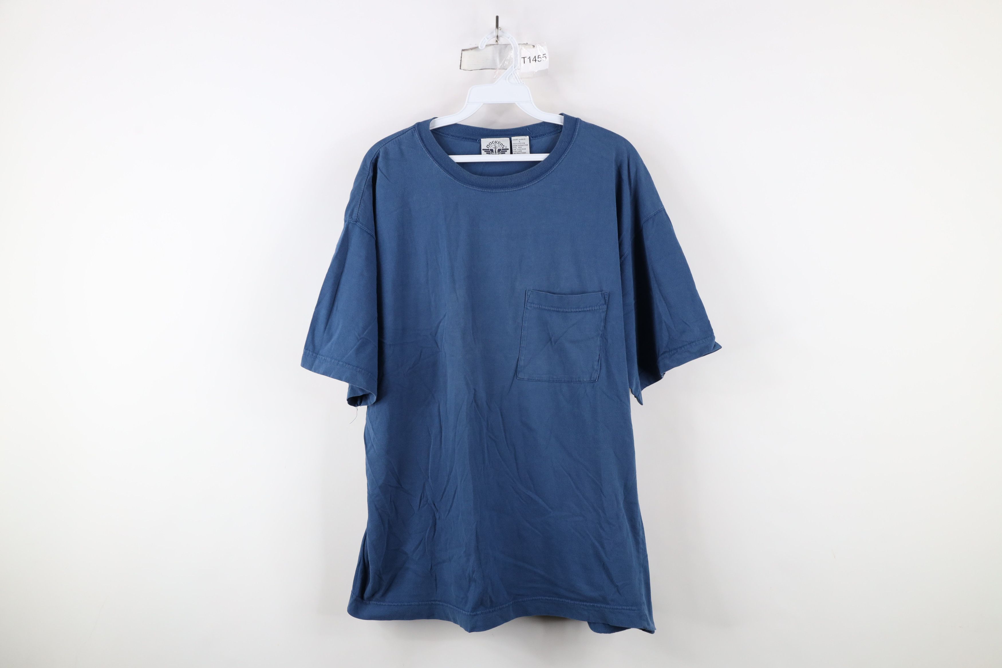 Vintage Vintage 90s Streetwear Blank Baggy Cotton T-Shirt Blue Size US L / EU 52-54 / 3 - 1 Thumbnail