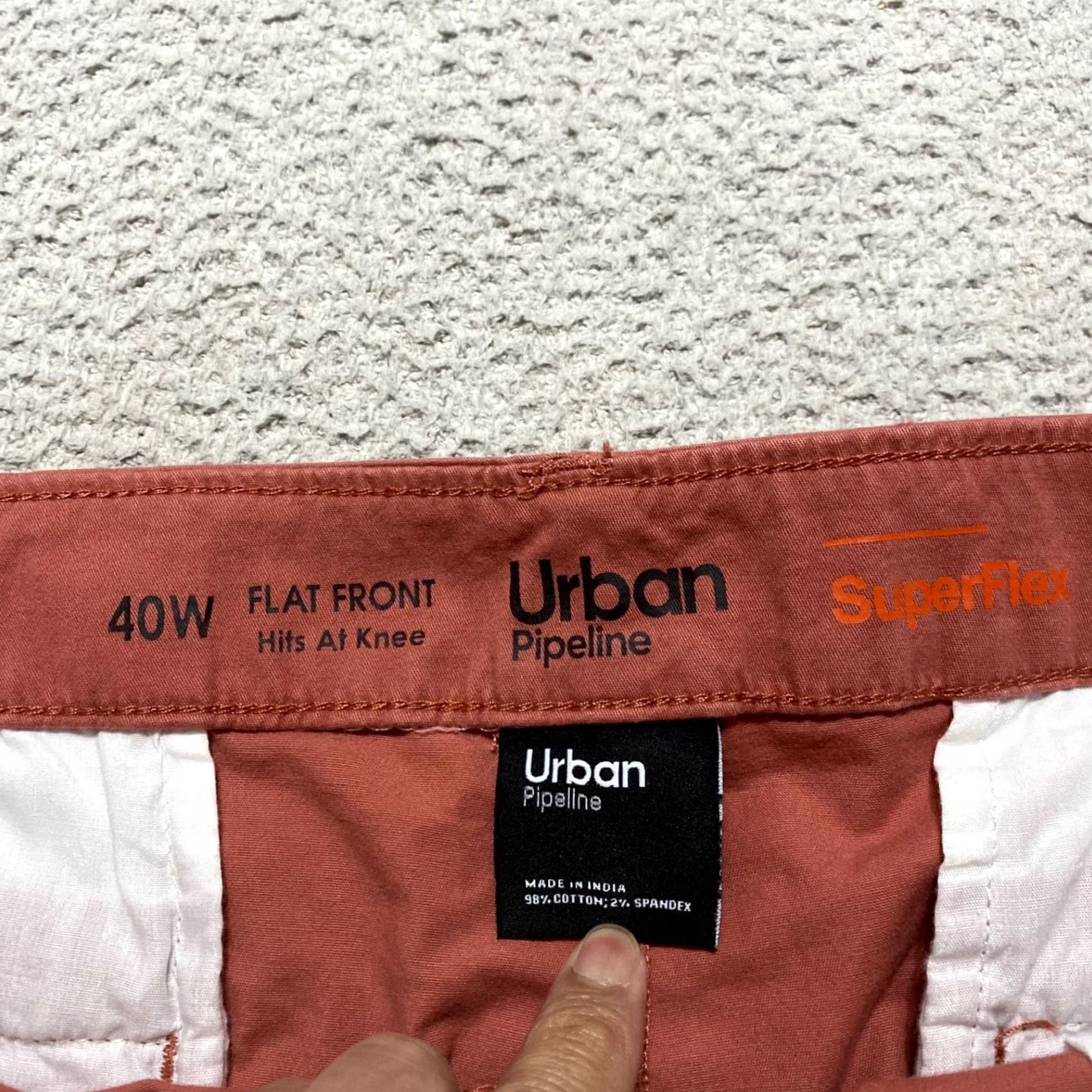 Vintage Urban Pipeline Mens Shorts sz 40 Orange Chino Flat Front Inseam 10" NWT Size US 40 / EU 56 - 3 Thumbnail
