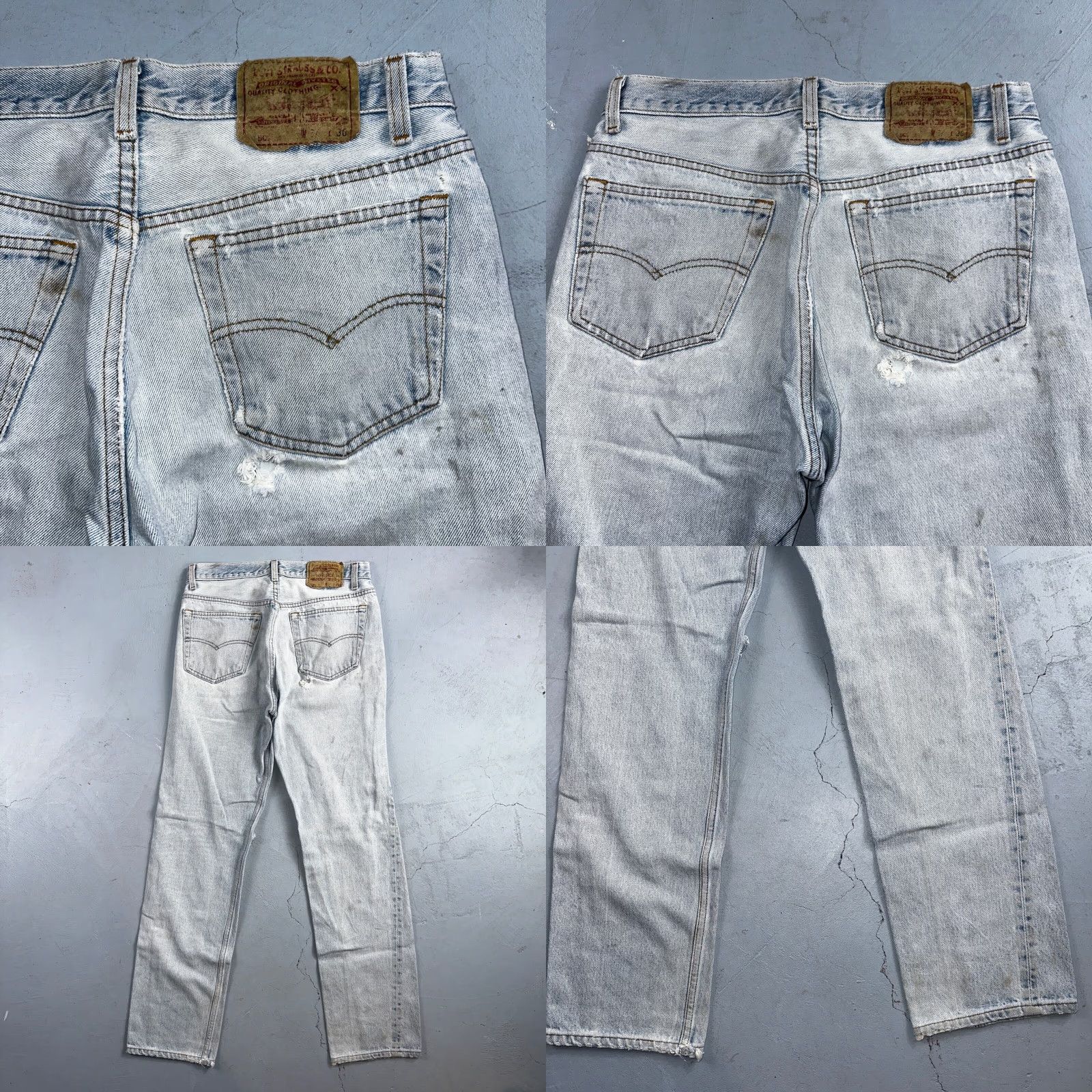 Levi's VINTAGE Levi's 501 Jeans - Levi's 501 Series - 34x36 - 90s USA - Light Blue Denim Straight Fit Men's Jeans Size US 34 / EU 50 - 10 Thumbnail