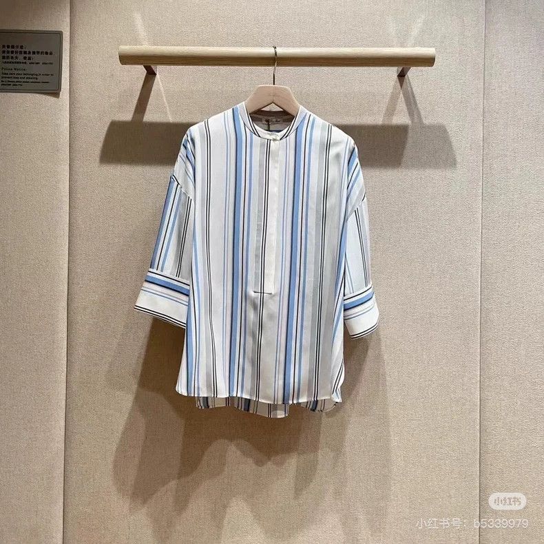 Loro Piana LORO PIANA Silk shirt with stripes Size S / US 4 / IT 40 - 9 Thumbnail