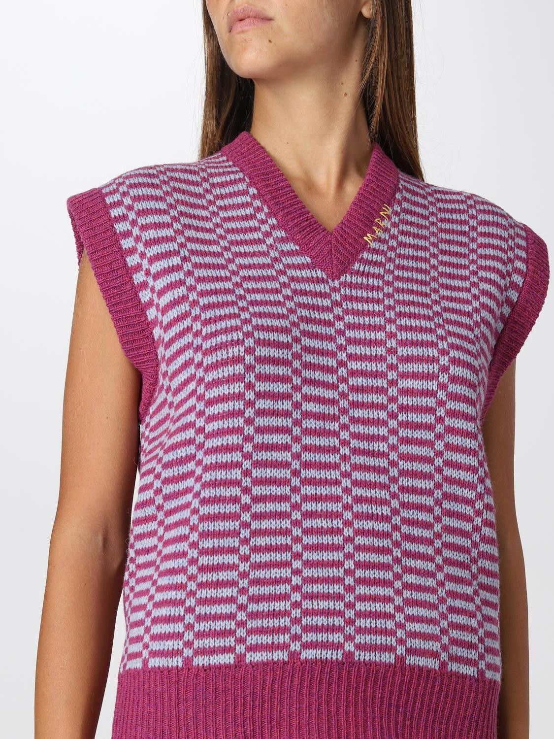 Marni o1y1125 V-neck Sweater in Mauve/Gray Size XS / US 0-2 / IT 36-38 - 4 Thumbnail