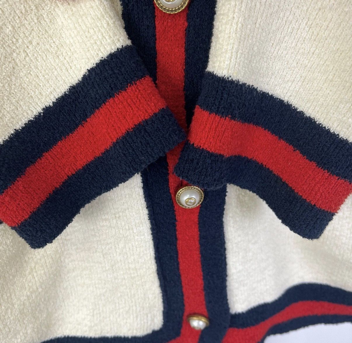 GU Gucci Double G Pearl Button Knit Cardigan K12 Size S / US 4 / IT 40 - 6 Thumbnail