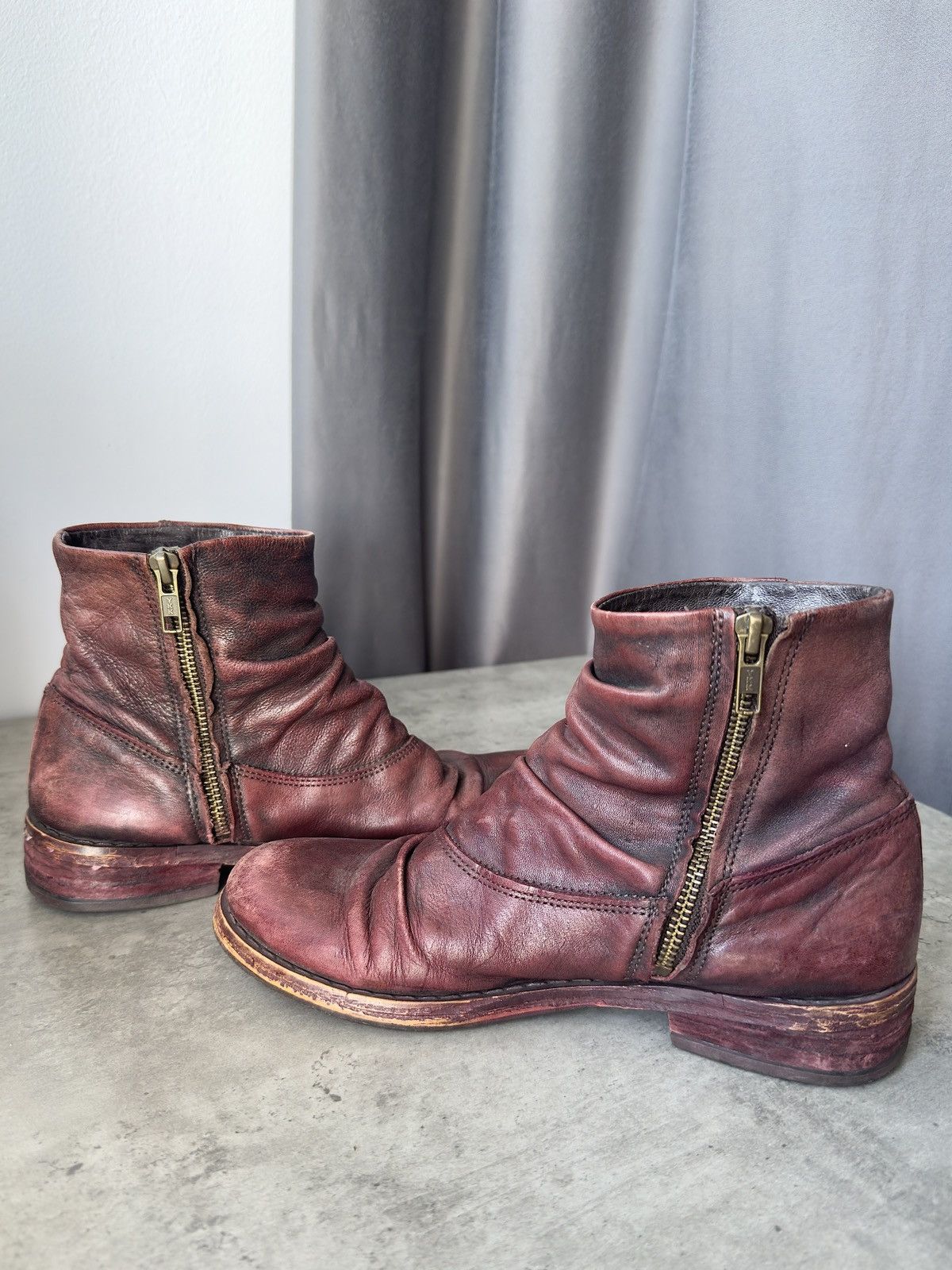 Japanese Brand Vintage ankle zippers leather shoes AS 98 GUIDI style boots Size US 7 / IT 37 - 5 Thumbnail