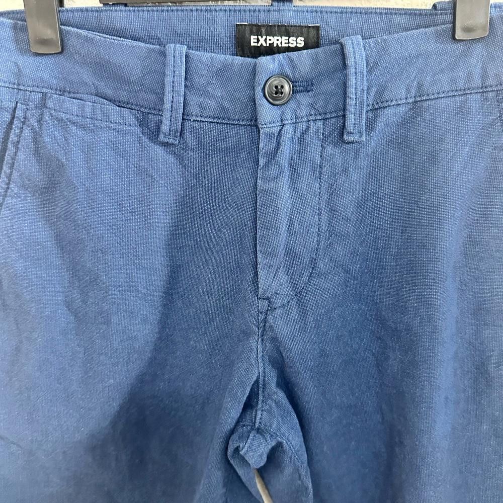 Express Men’s Express Classic Stretch Blue Shorts At the Knee 28 Size US 28 / EU 44 - 2 Thumbnail