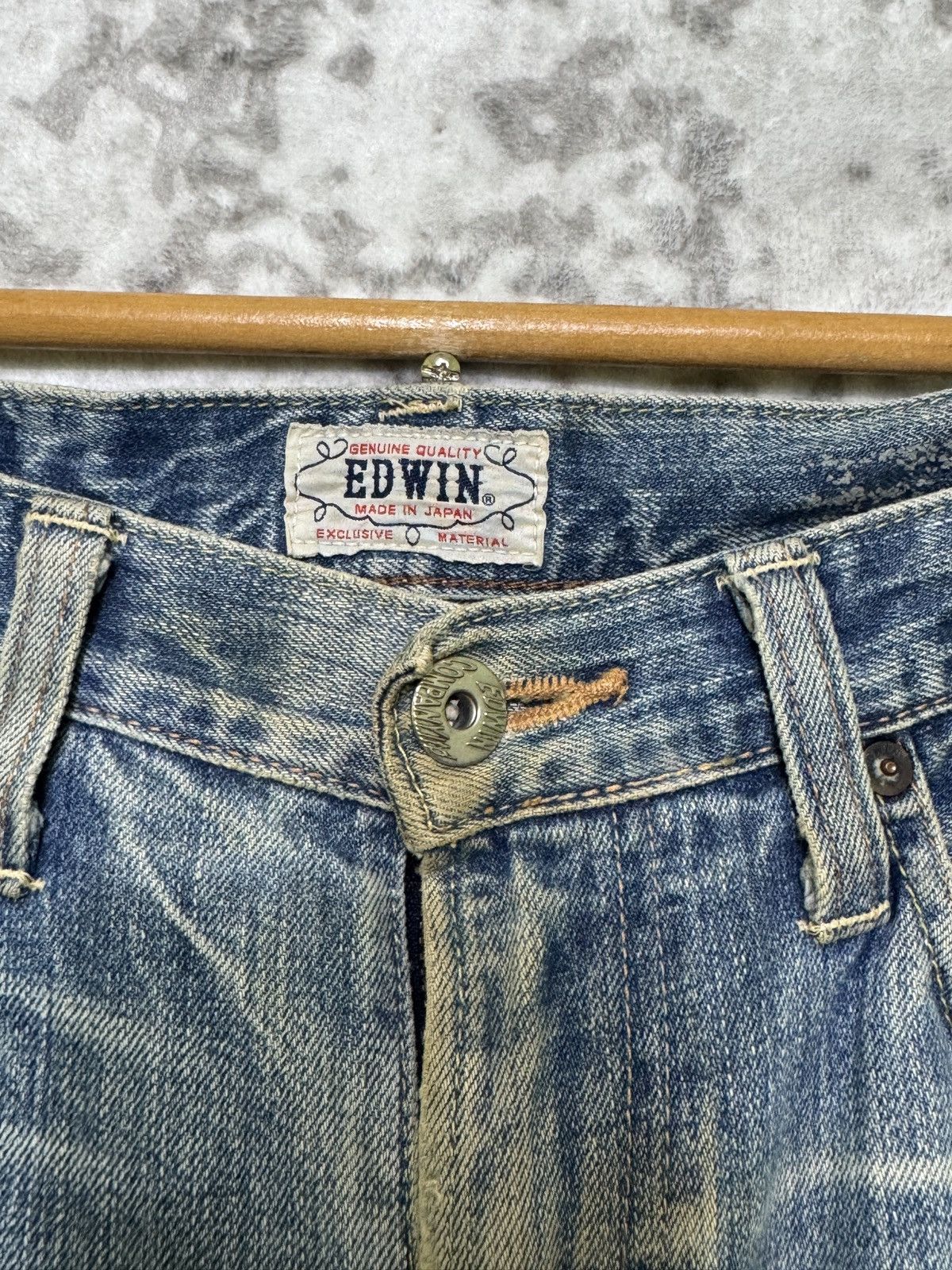 Edwin Vintage Edwin Distressed Mud Wash Denim Jeans Size US 33 - 9 Thumbnail