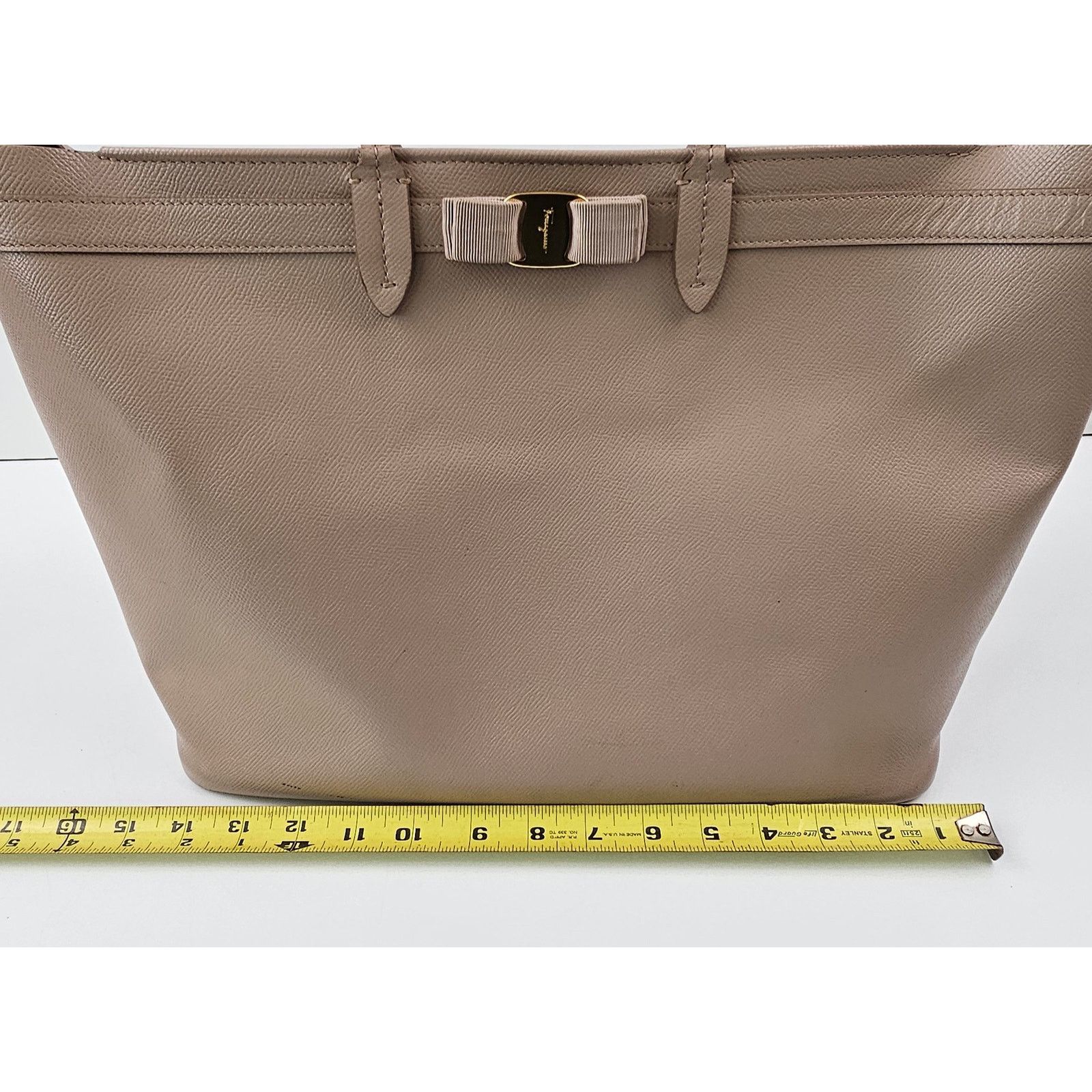 Salvatore Ferragamo Salvatore Ferragamo Vara Bow Tote pink beige color Size ONE SIZE - 11 Thumbnail