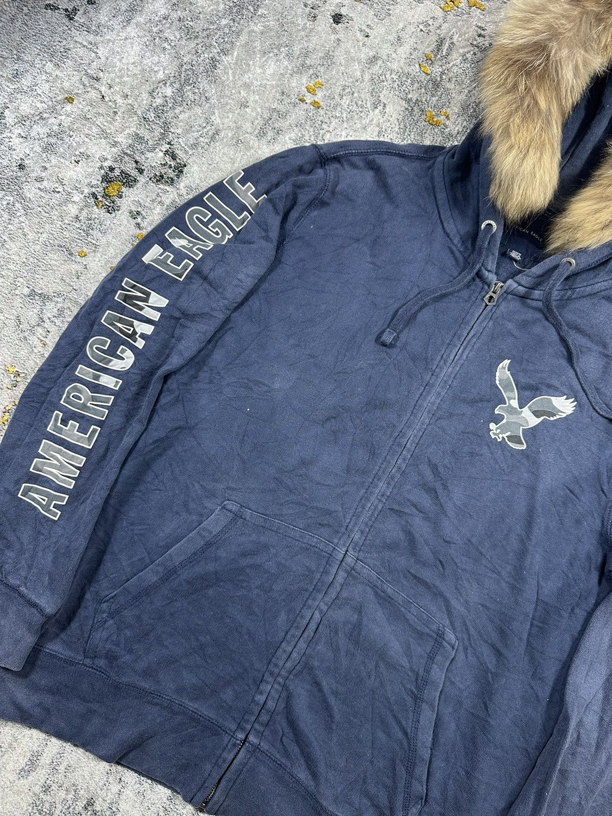 American Eagle Outfitters × If Six Was Nine × Le Grande Bleu (L.G.B.) CRAZY FADED FUR ZIPHOODIE AMERICAN EAGLE IFSIXWASNINE STYLE Size US XL / EU 56 / 4 - 3 Thumbnail