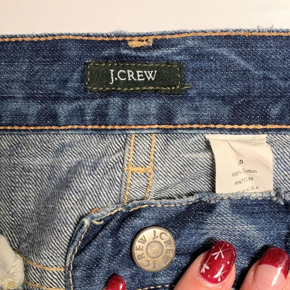 J.Crew J. Crew Distressed Raw Hem Denim Mini Skirt, 0 Size 25" / US 0 / IT 36 - 4 Thumbnail