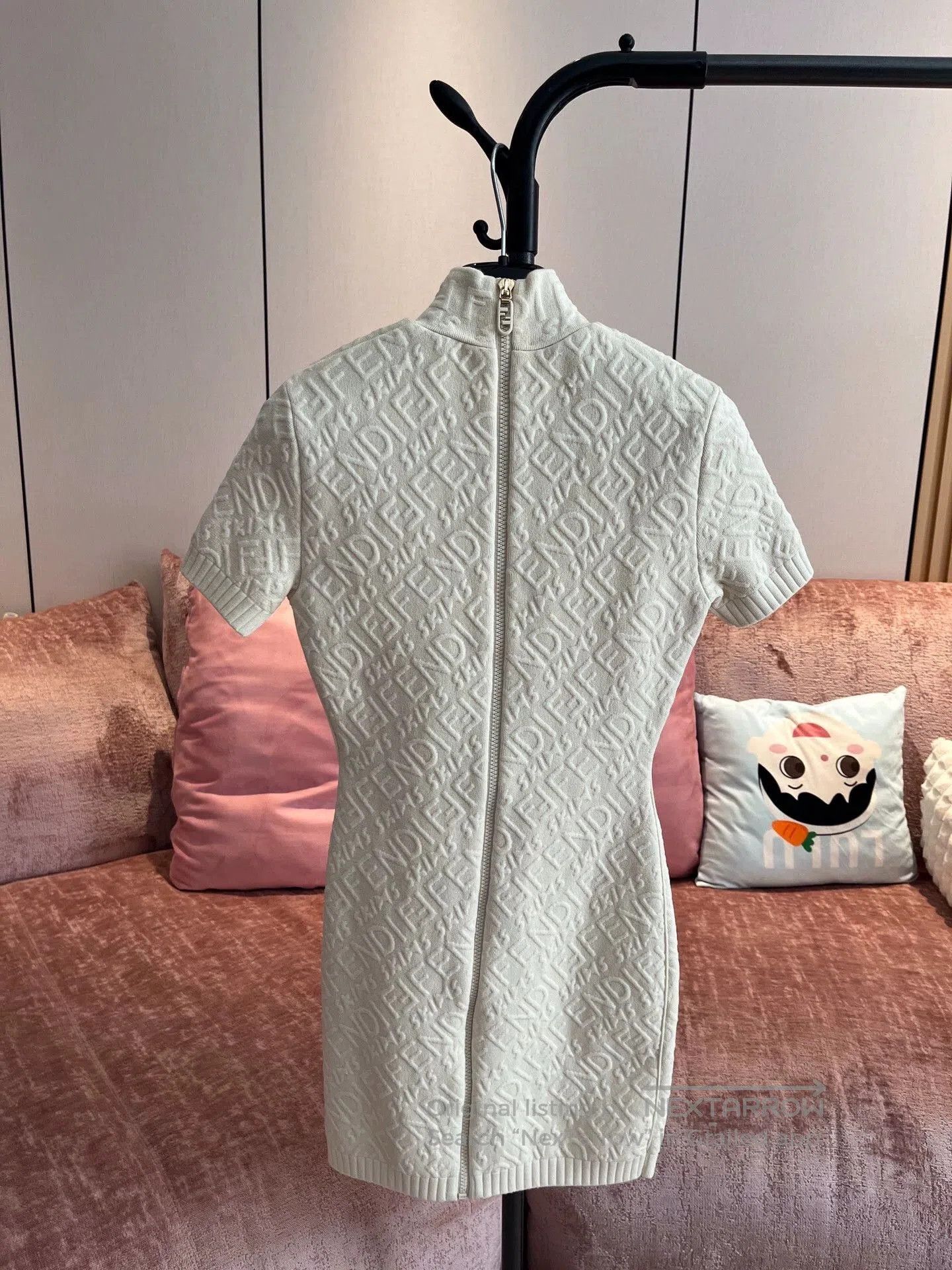 Fendi FENDI White Logo Knit Dress. Size US S / EU 44-46 / 1 - 2 Thumbnail