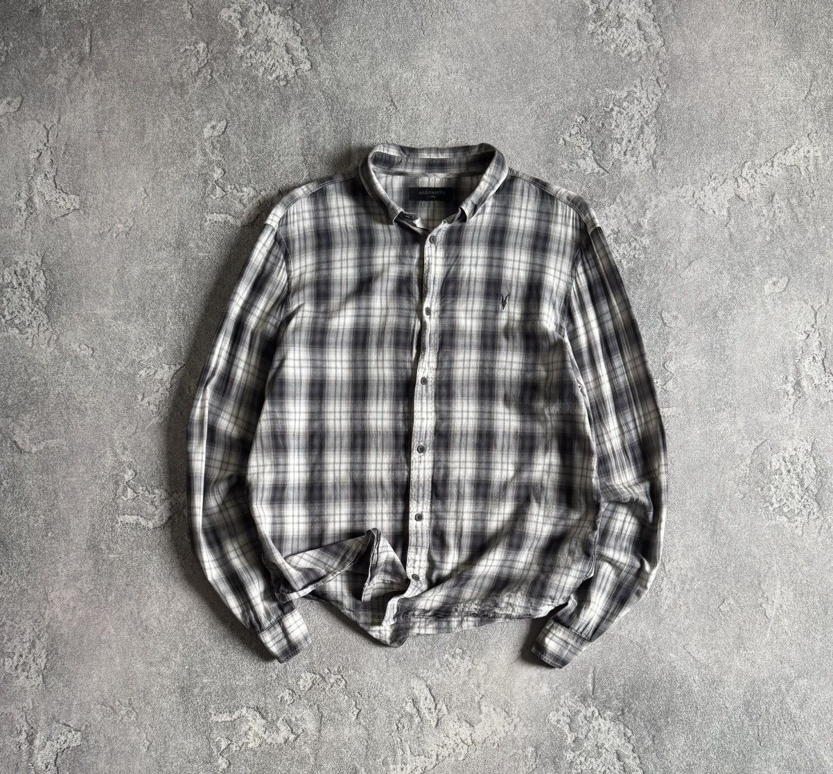 Allsaints × Flannel Allsaints L Riverton LS shirt button up Chekered flannel Y2K Size US L / EU 52-54 / 3 - 1 Thumbnail