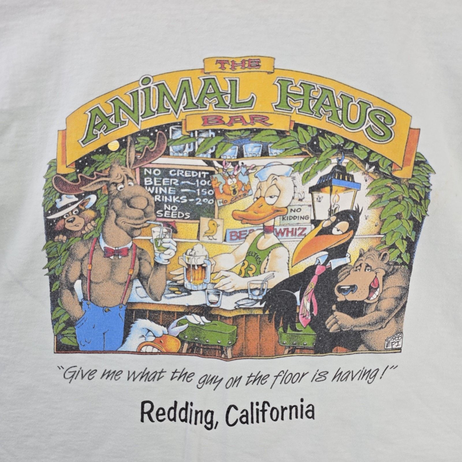 Other Vintage The Animal Haus Bar Drunk Animals Shirt Large 80s Size US L / EU 52-54 / 3 - 3 Thumbnail