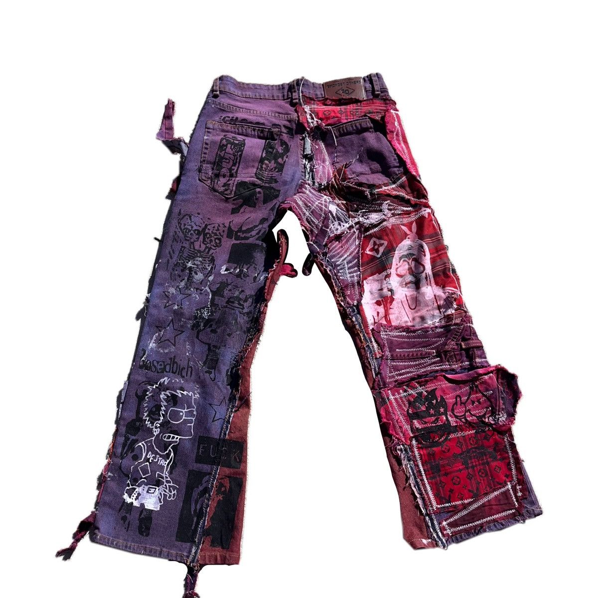 Other Basedbich mens patchwork denim jeans Size US 30 / EU 46 - 2 Thumbnail