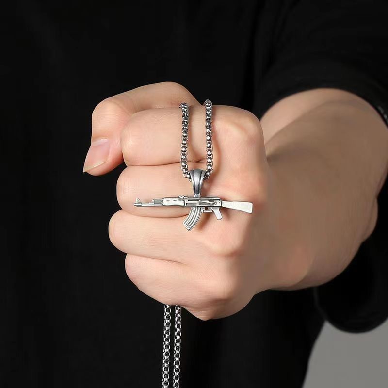 Jewelry Ak-47 Gun Pendant Necklace Size ONE SIZE - 2 Thumbnail
