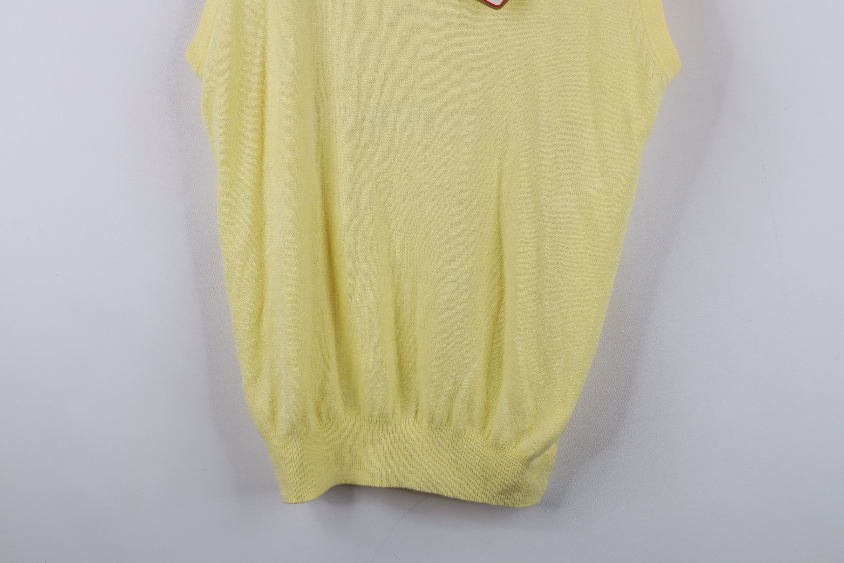 Vintage Deadstock Vintage 70s Streetwear Knit Sweater Vest Yellow Size L / US 10 / IT 46 - 3 Thumbnail