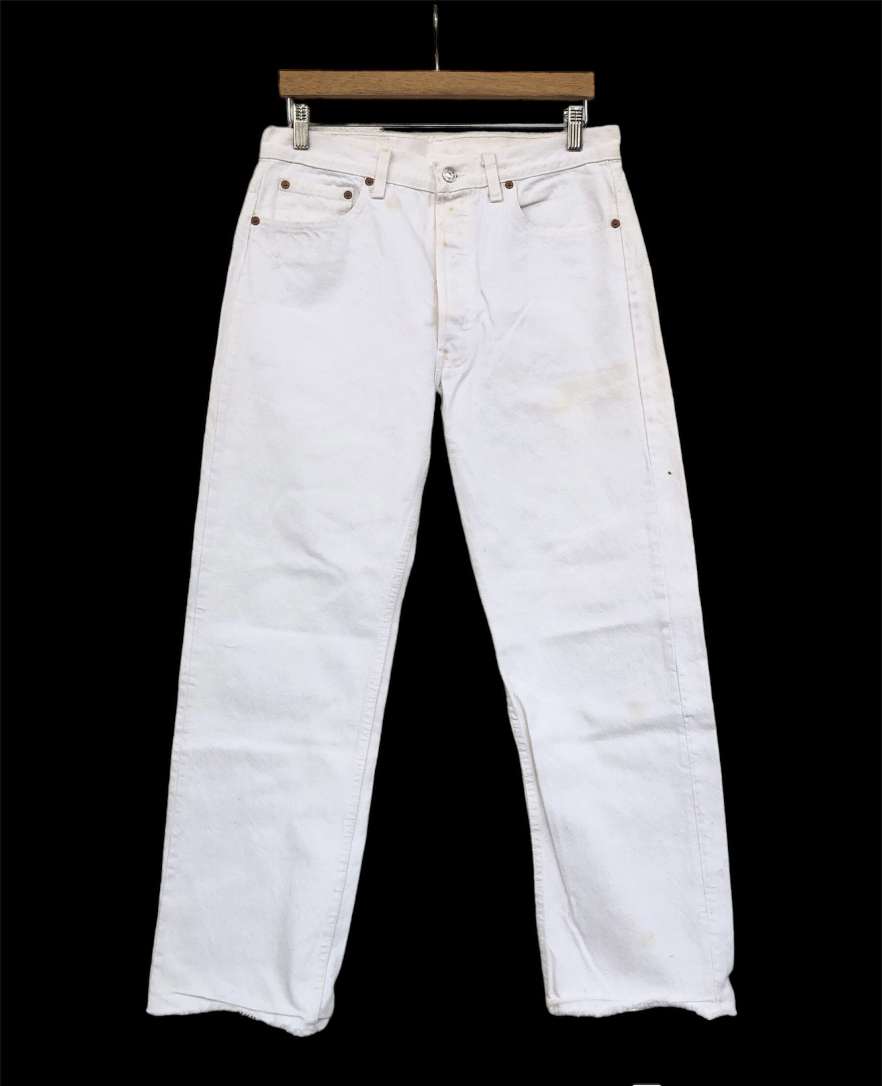 Levi's Vintage Clothing Vintage Distressed Worn Levis 501 White Jeans Size US 33 - 1 Thumbnail