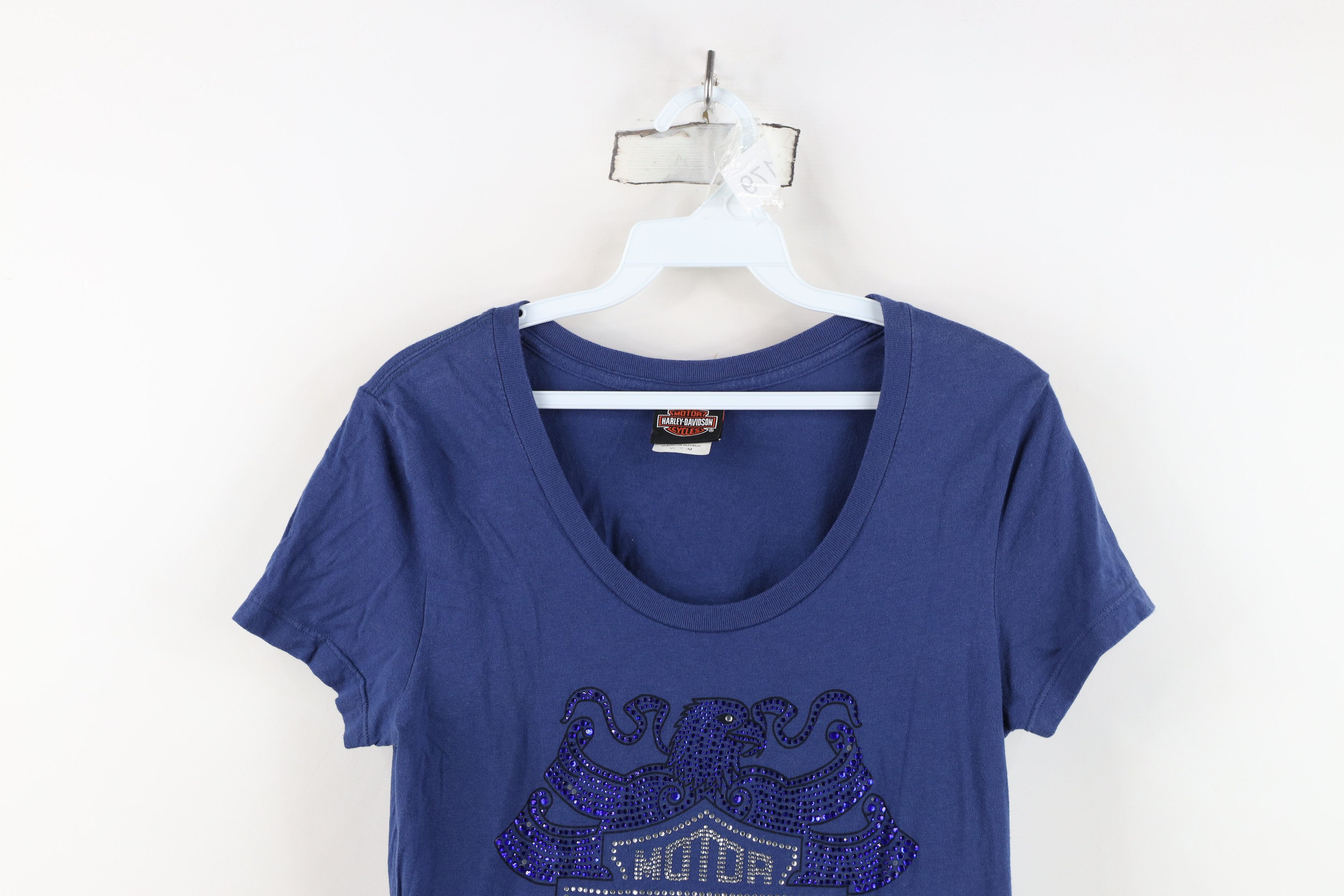 Harley Davidson Vintage Y2K Harley Davidson Sequined Eagle T-Shirt Blue Size M / US 6-8 / IT 42-44 - 2 Thumbnail