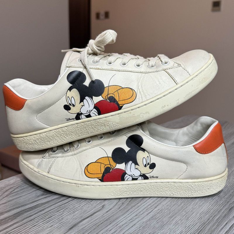 Gucci Gucci Mickey Mouse Ace Sneakers for Men Size US 8.5 / EU 41-42 - 6 Thumbnail