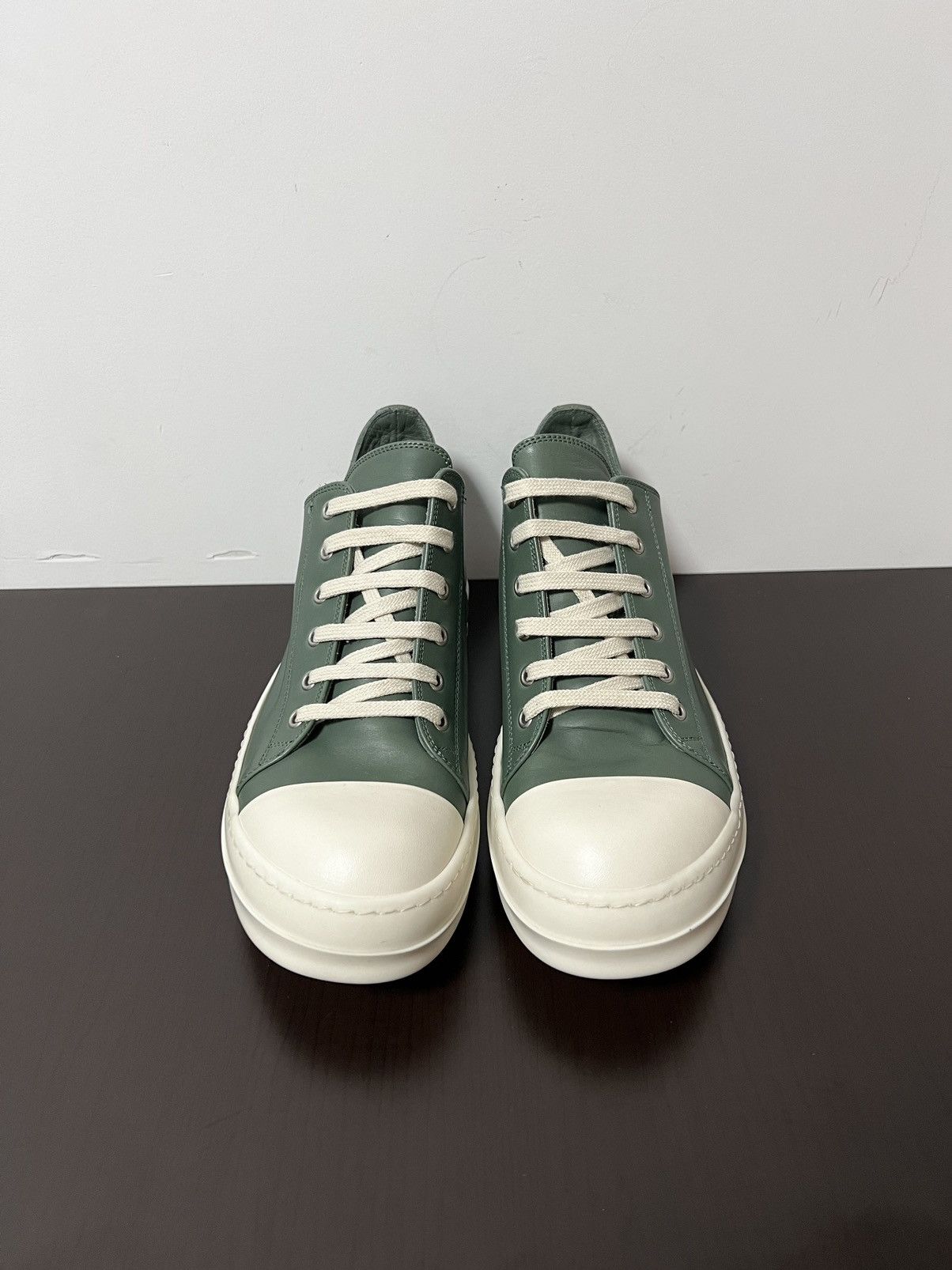 Rick Owens Rick Owens Teal Mainline Leather Low Ramones - Size 41 Size US 8 / EU 41 - 4 Thumbnail