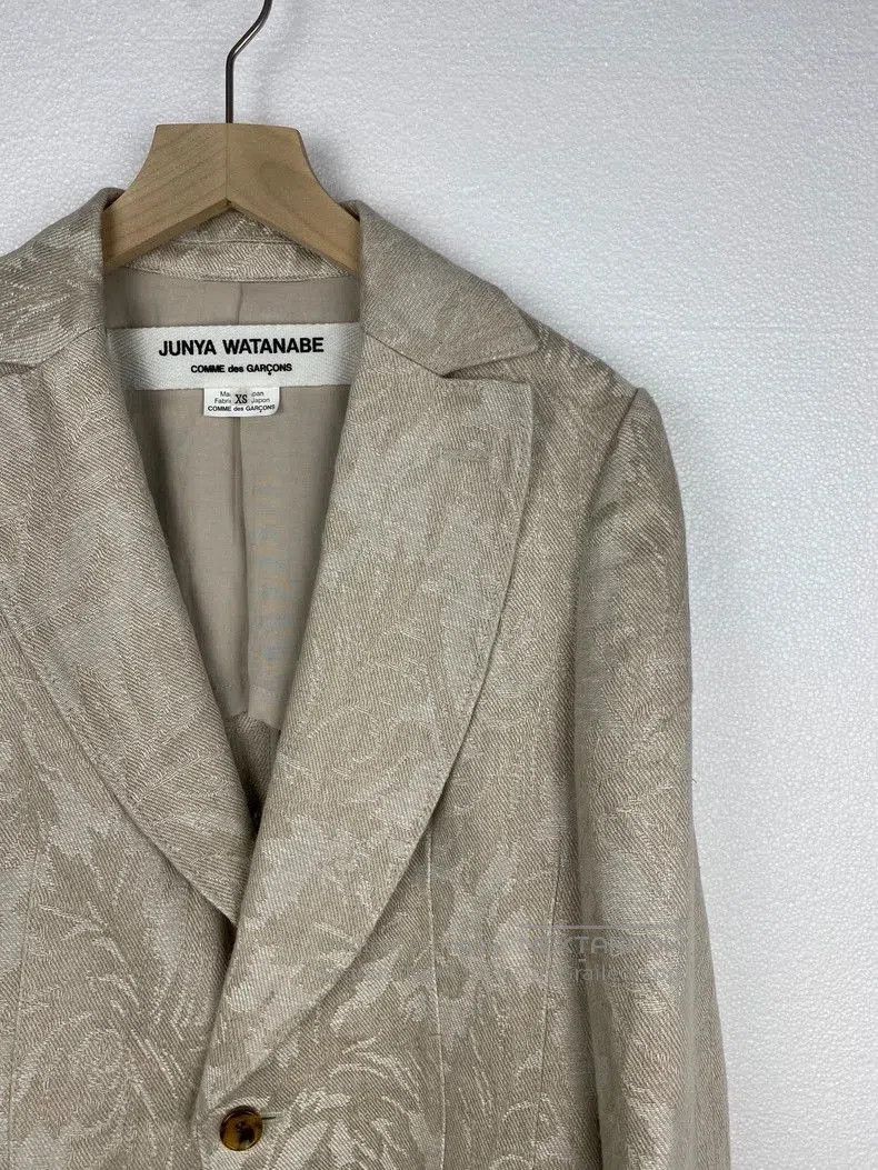Junya Watanabe Junya Watanabe Cream Jacquard Linen Blazer. Size US XS / EU 42 / 0 - 4 Thumbnail