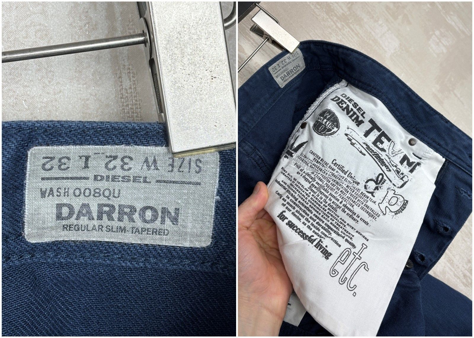 Diesel Diesel Darron Regular Slim Tapered Jeans Wash 008QU Size US 32 / EU 48 - 13 Thumbnail