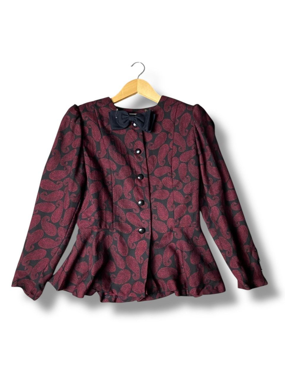 Nina Ricci Vintage Nina Ricci Paisley + Peplum Style Coat (167) Size XXS / US 00 / IT 34 - 1 Thumbnail