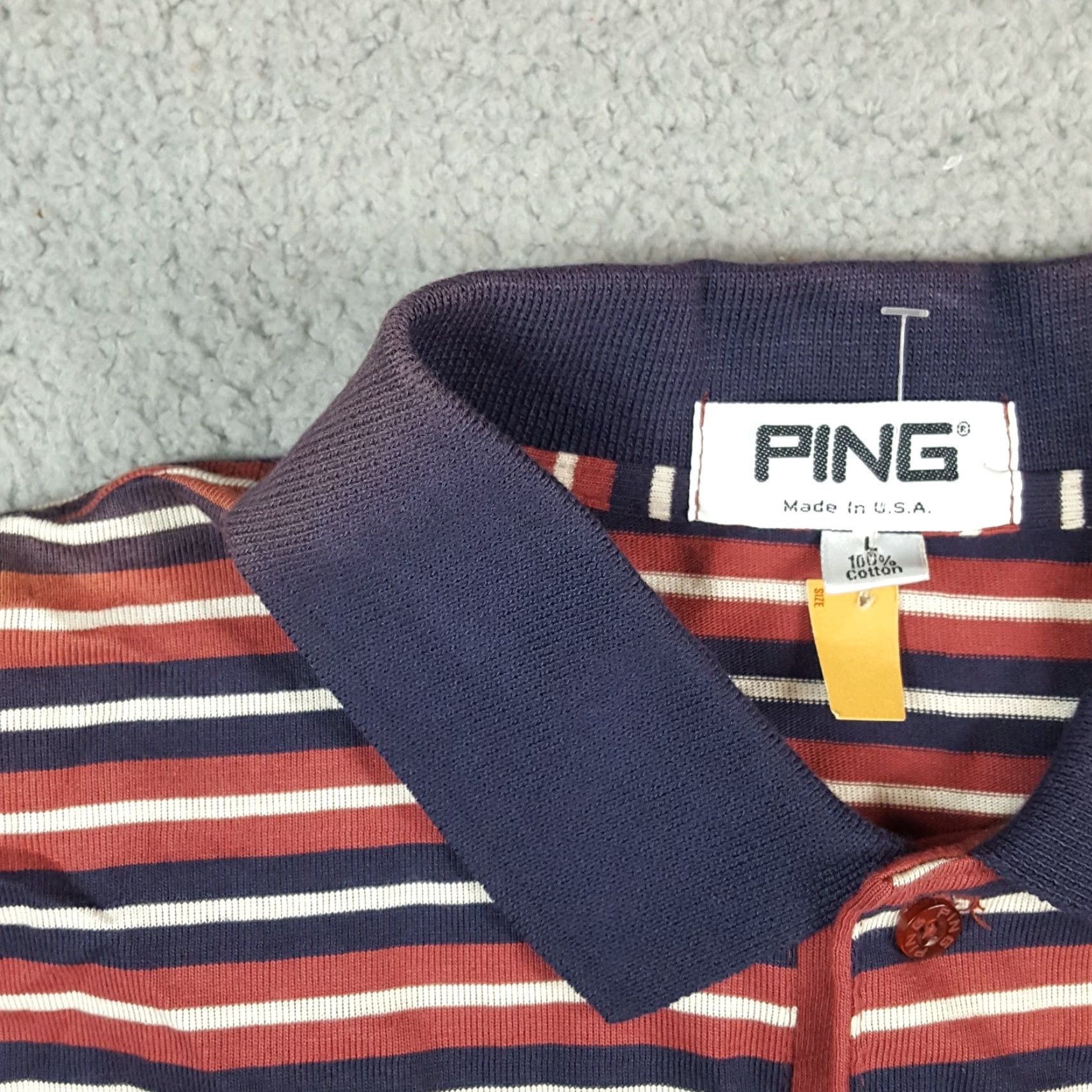 Vintage VINTAGE Y2K Preppy Cleveland Golf Striped Skate Polo Shirt Size US L / EU 52-54 / 3 - 5 Thumbnail