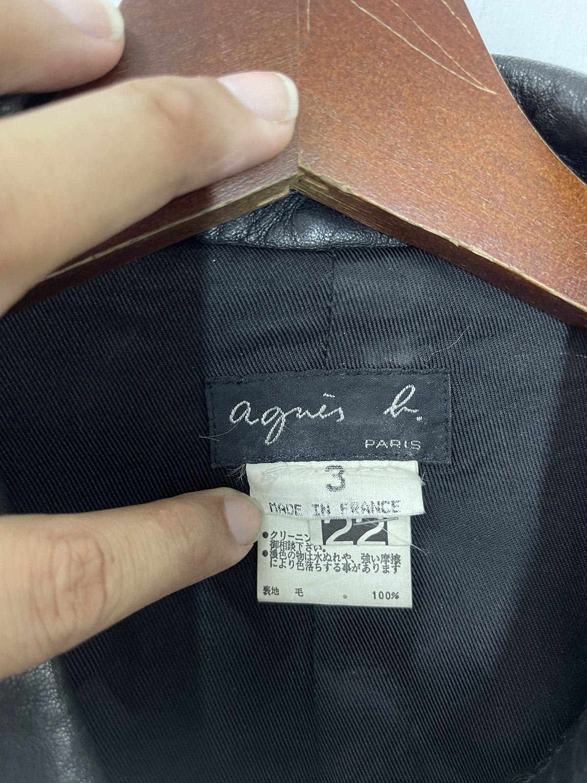 agnes b. VINTAGE AGNES B Wool Jacket Collar Leather Size US M / EU 48-50 / 2 - 5 Thumbnail