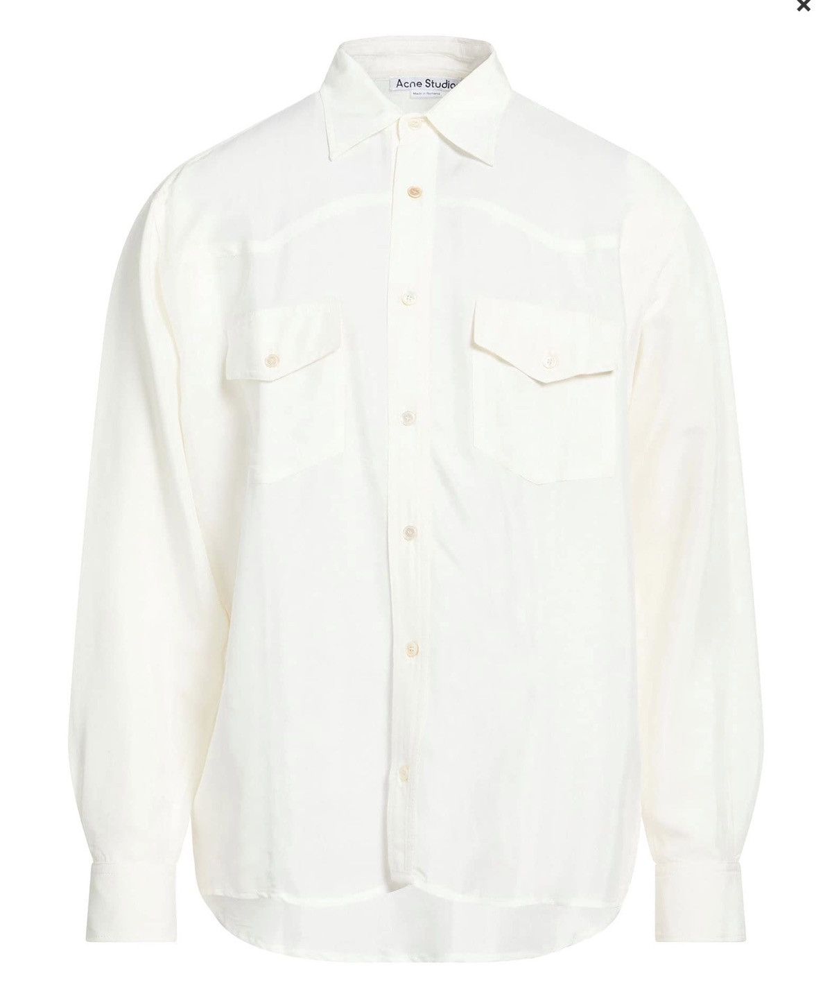 Acne Studios Acne studios button up long sleeve tshjrt logo white Size US M / EU 48-50 / 2 - 3 Thumbnail